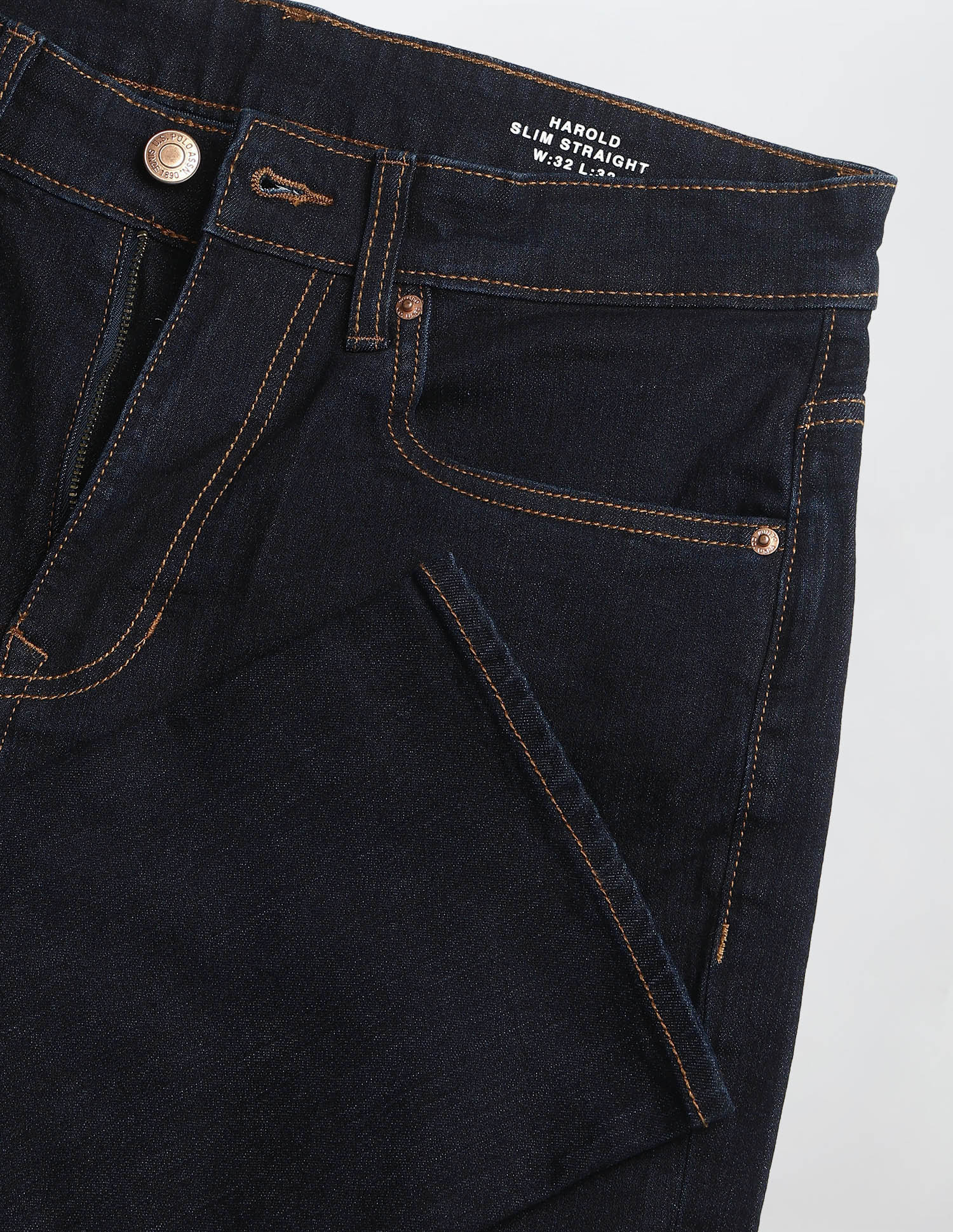 Mid Rise Harold Slim Straight Fit Jeans Dark Indigo - U.S. Polo Assn. India | Large