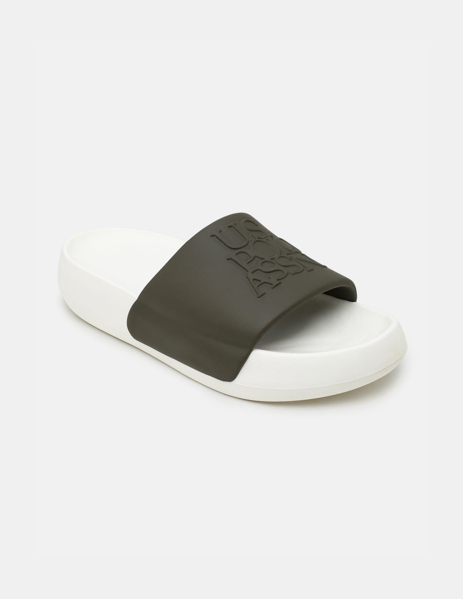 Brand Embossed Luna Sliders Off White - U.S. Polo Assn. India | Large