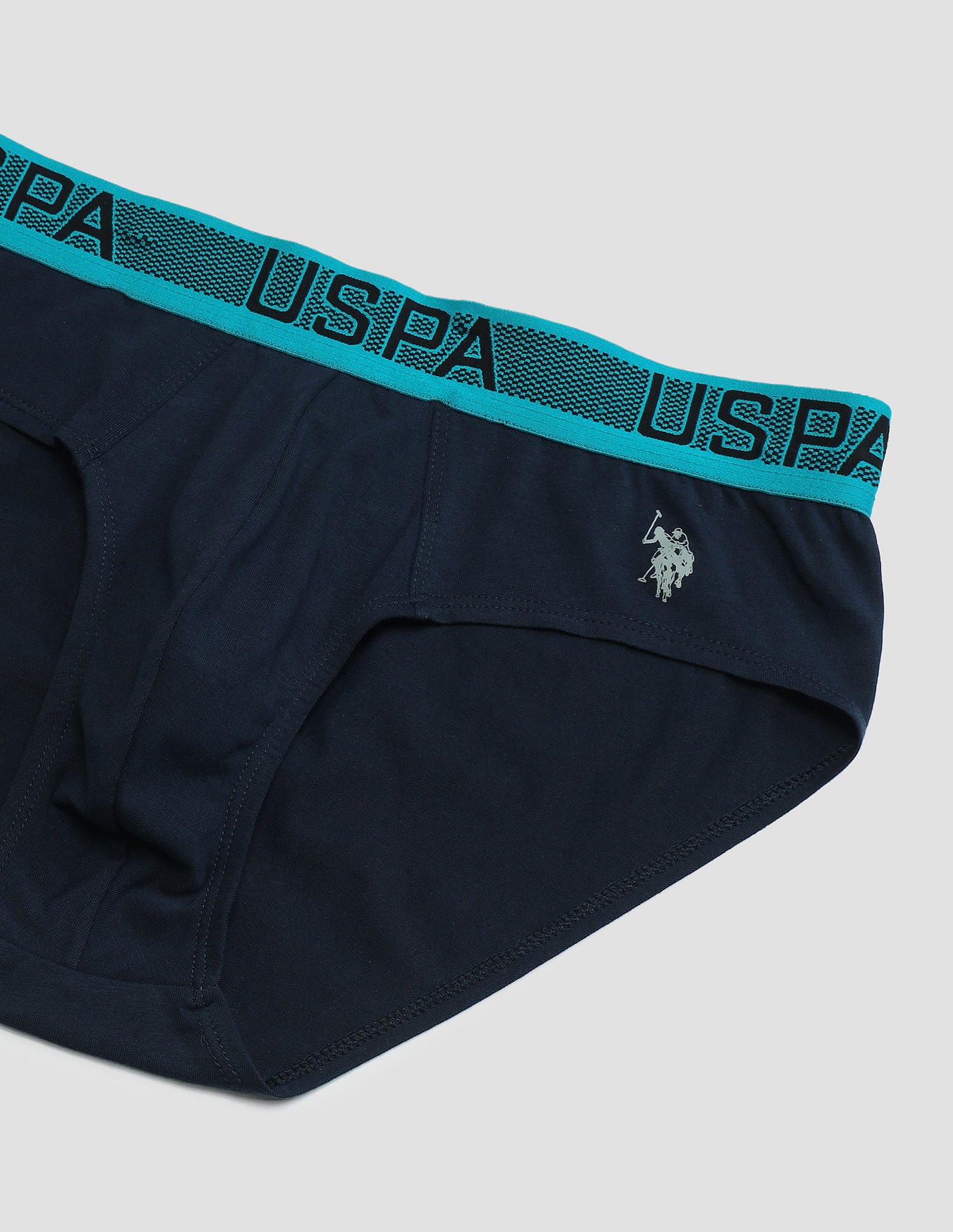 Solid Cotton Spandex OEB04 Briefs - Pack Of 1 Navy - U.S. POLO ASSN. | Large