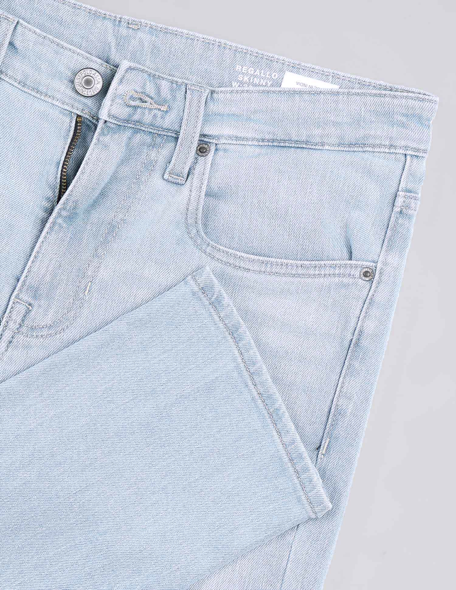 Regallo Skinny Fit Blue Jeans Light Blue - U.S. Polo Assn. India | Large