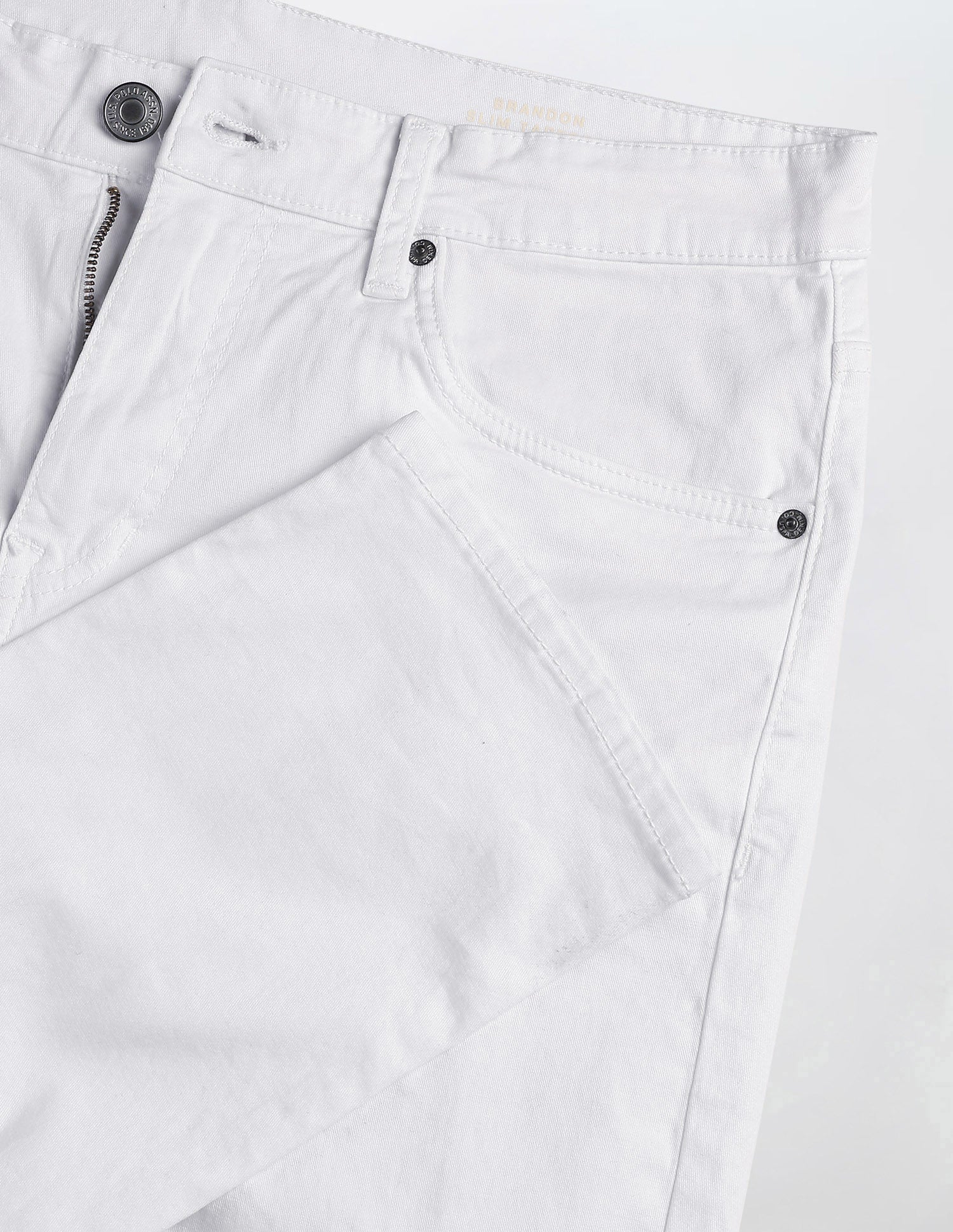 Brandon Slim Tapered Fit White Jeans White - U.S. POLO ASSN. | Large