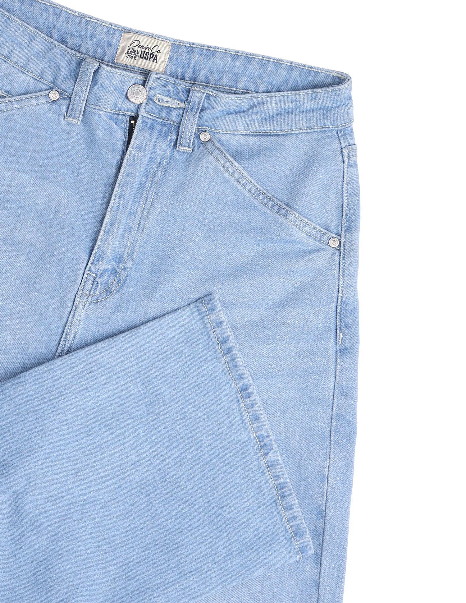High Rise Straight Fit Jeans Light Blue - U.S. Polo Assn. India | Large