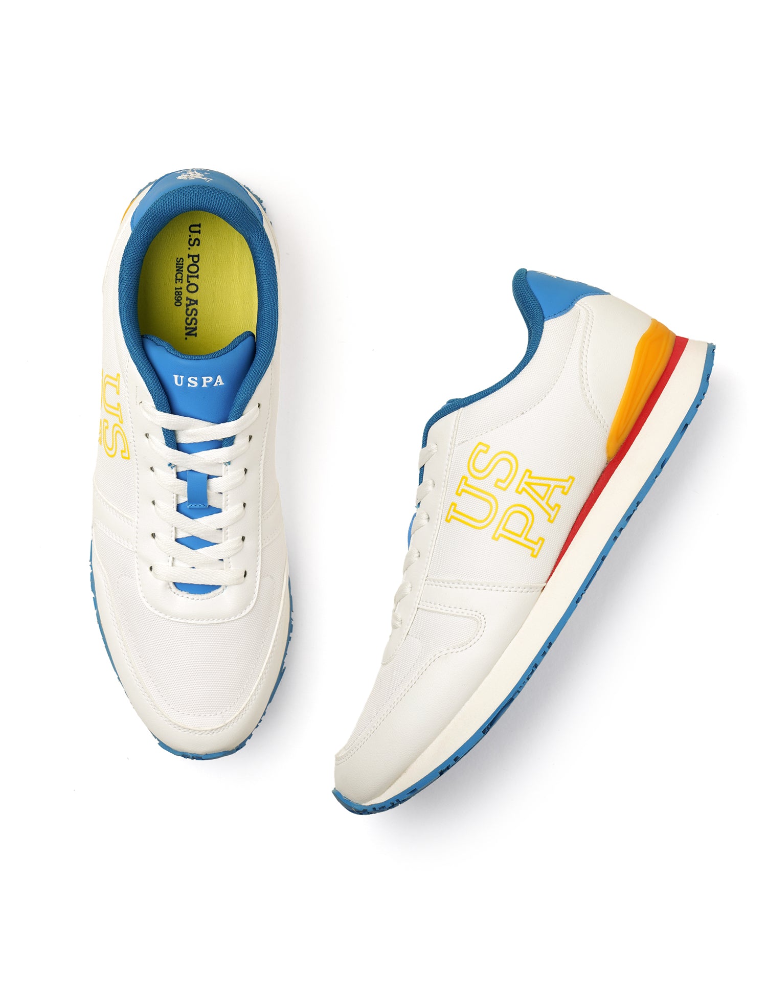Men Cregon Off White Retro Sneakers White - U.S. Polo Assn. India | Large
