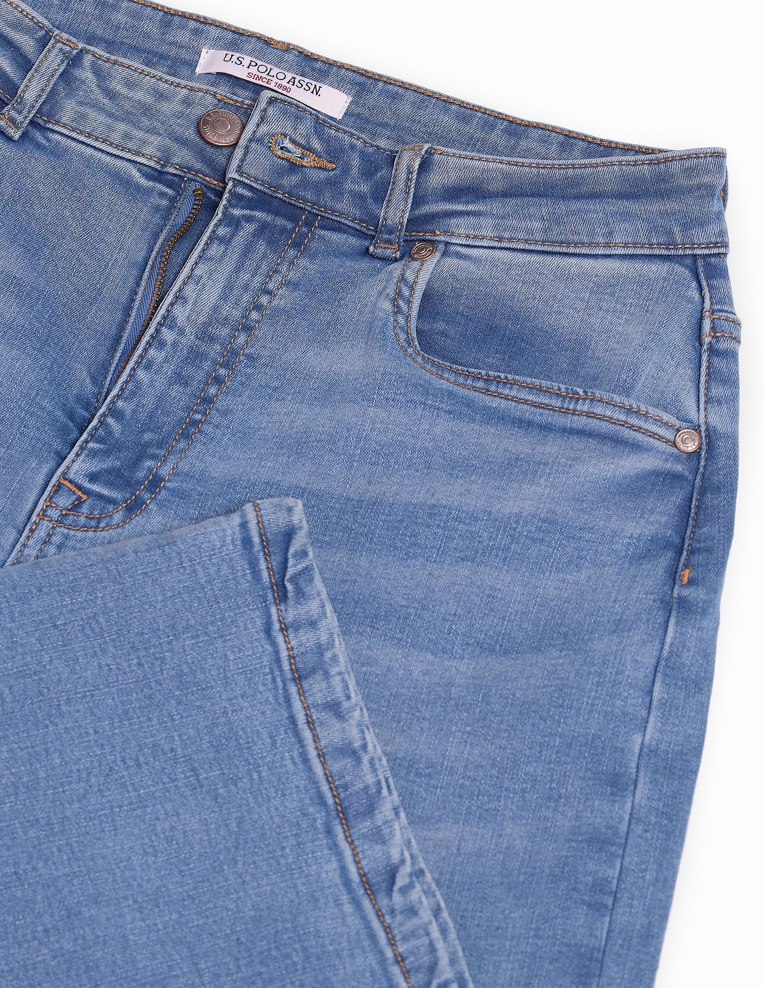 High Rise Wide Leg Jeans Blue - U.S. POLO ASSN. | Large