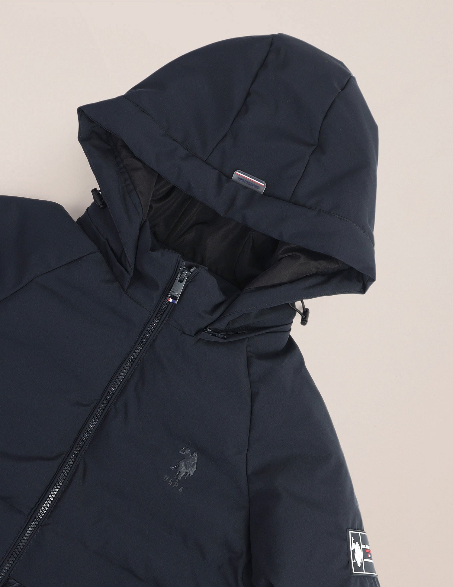 Solid Hooded Puffer Jacket Dark Navy - U.S. POLO ASSN. | Large