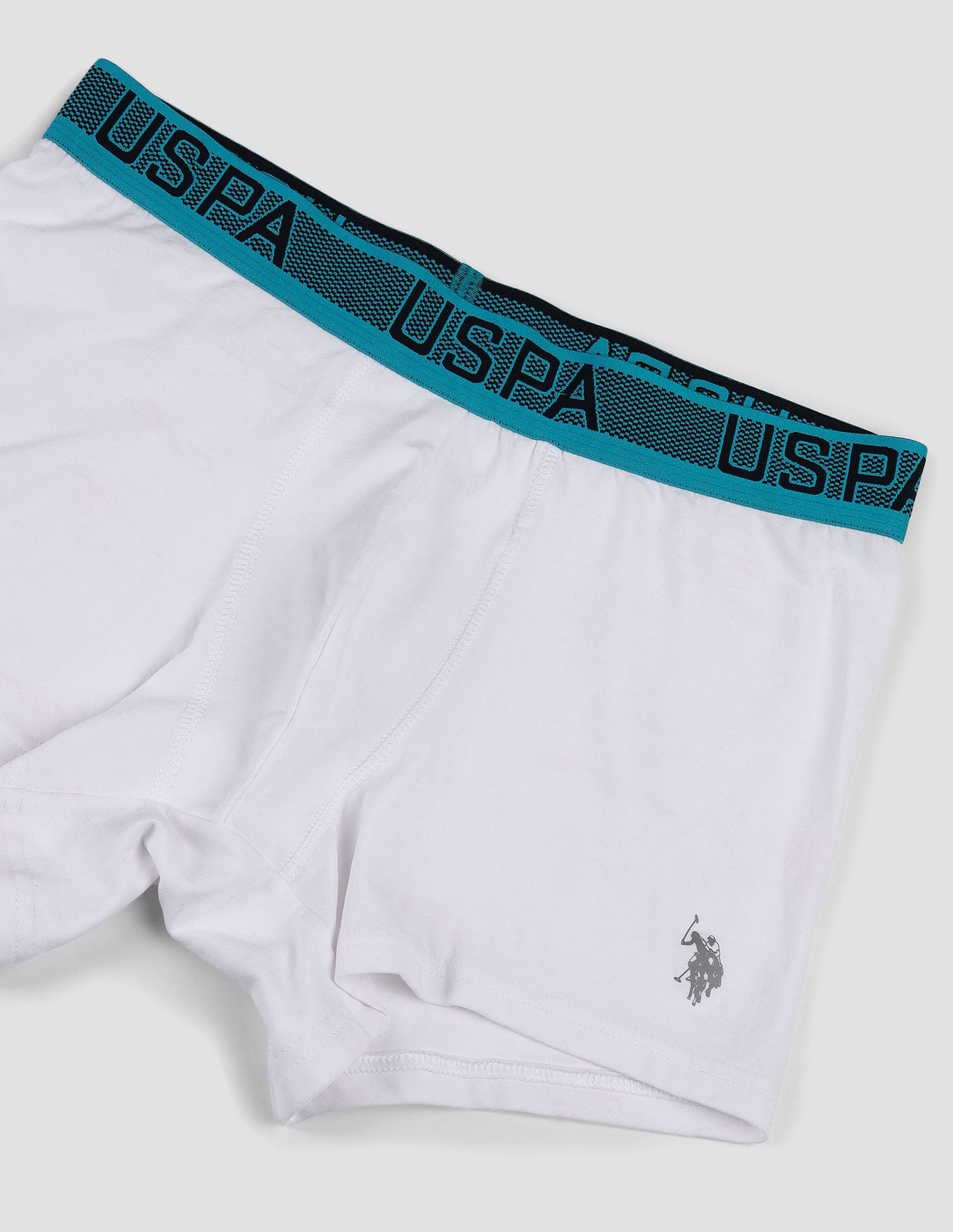 Contrast Waist Cotton Stretch OET04 Trunks - Pack Of 1 White - U.S. POLO ASSN. | Large