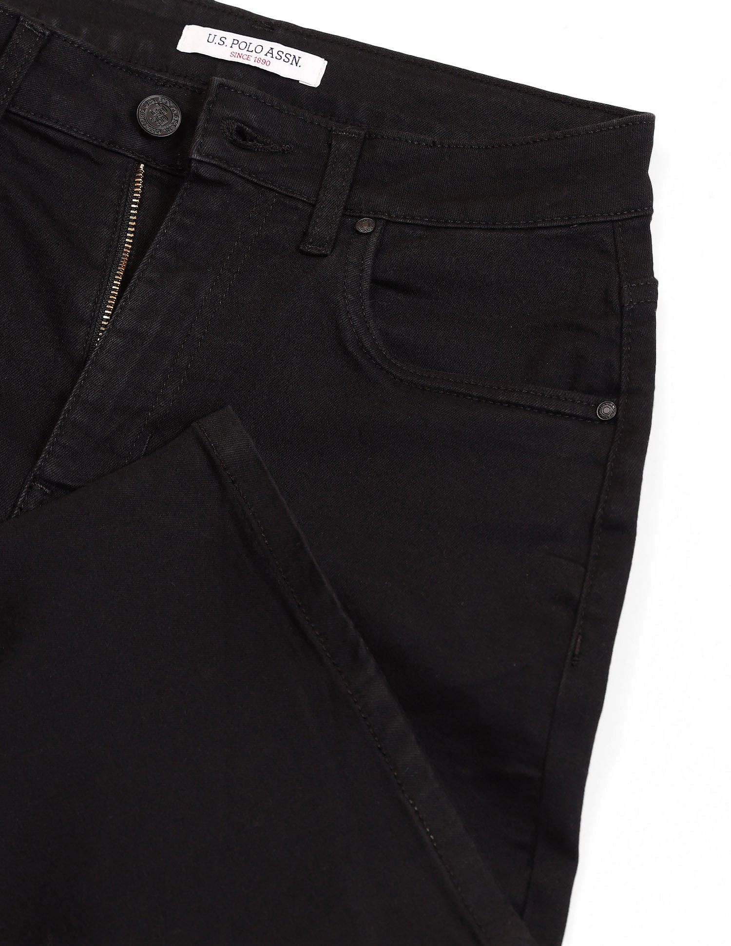 High Rise Wide Leg Jeans Jet Black - U.S. Polo Assn. India | Large