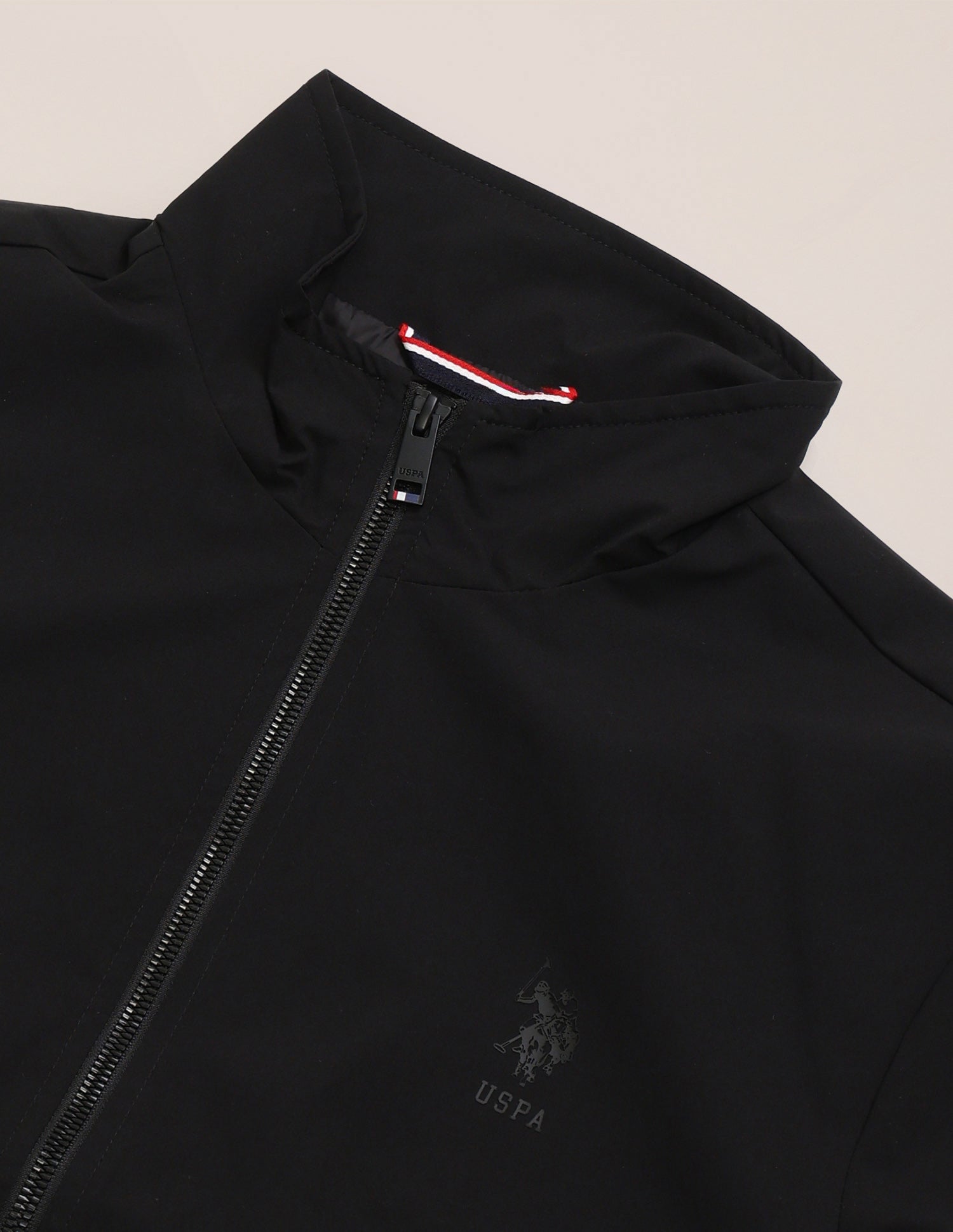 Solid High Neck Casual Jacket Black - U.S. POLO ASSN. | Large