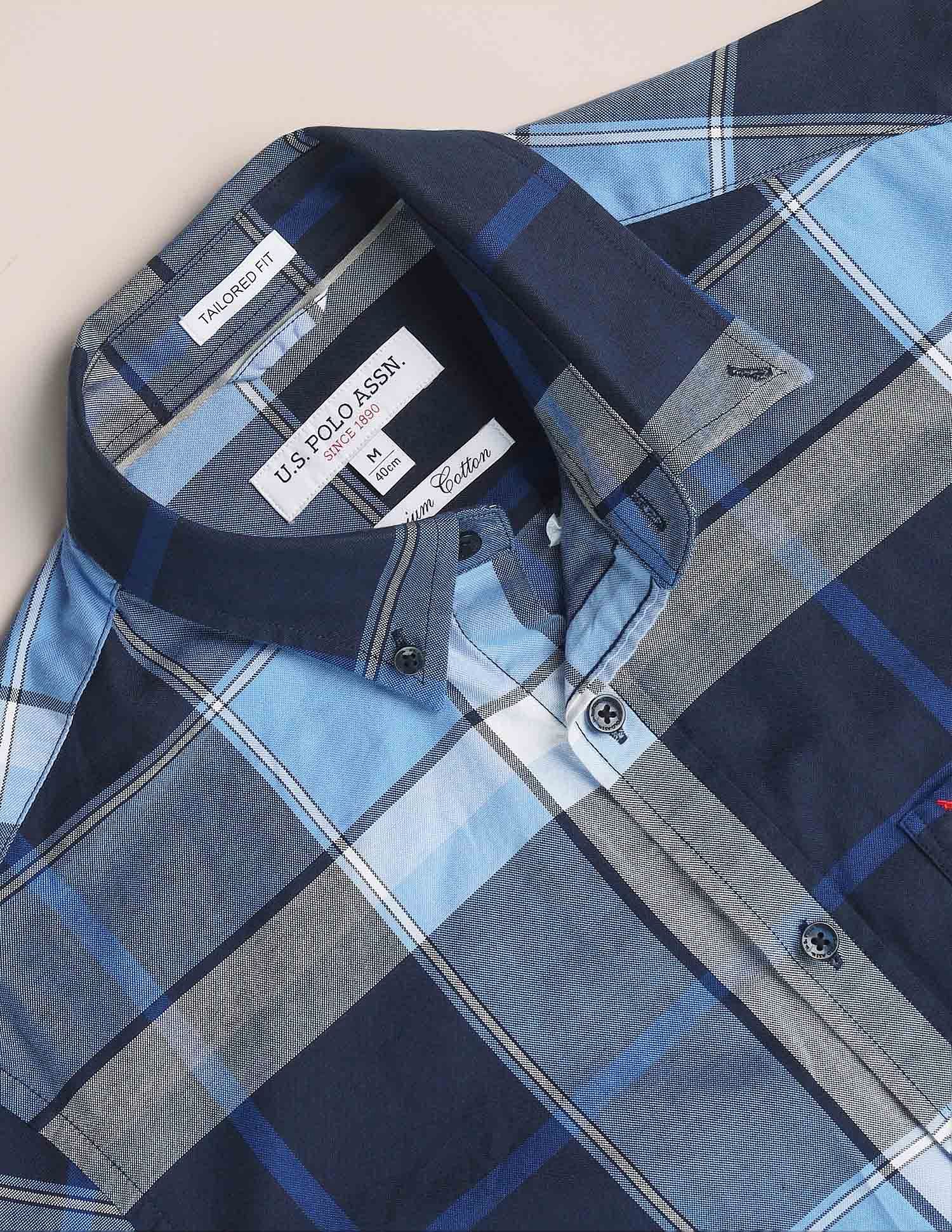 Plaid Check Oxford Shirt Navy - U.S. Polo Assn. India | Large