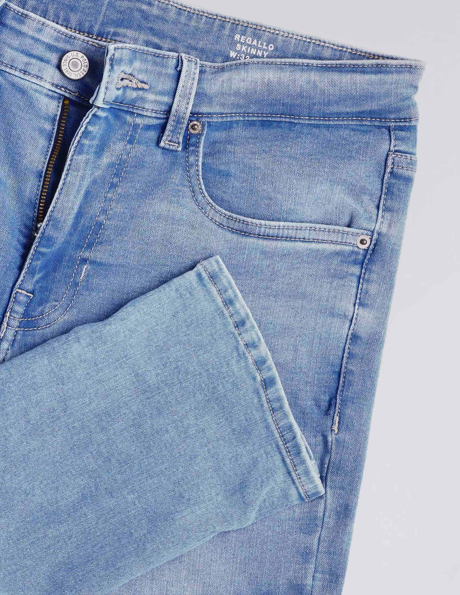 Regallo Skinny Fit Blue Jeans Light Blue - U.S. Polo Assn. India | Large