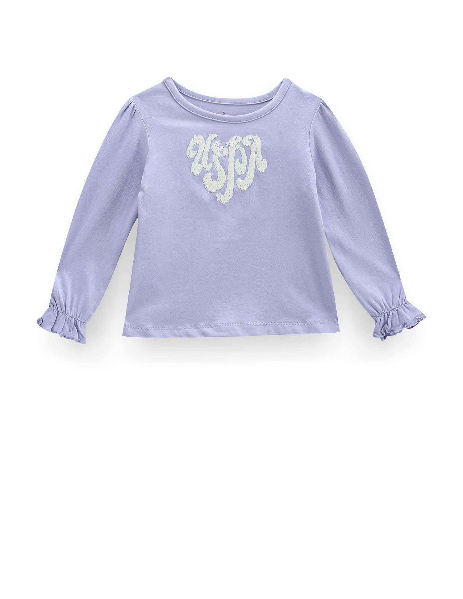 Girls Flip Sequin Cotton T-Shirt Light Purple - U.S. POLO ASSN. | Large