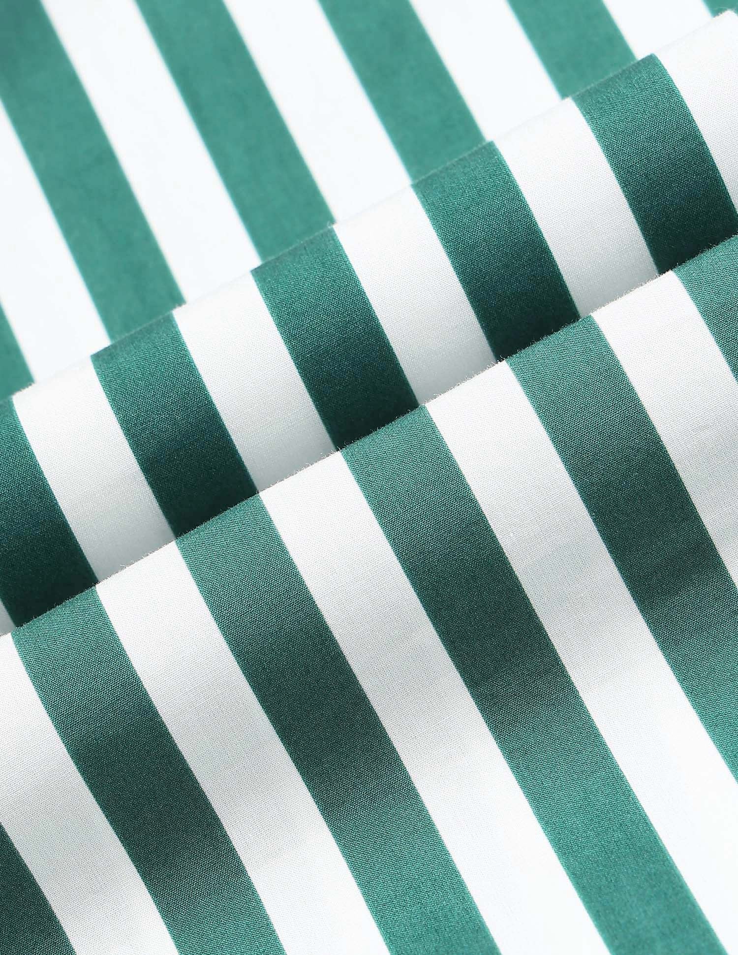 Vertical Striped Oversized Fit Shirt Green - U.S. Polo Assn. India | Large