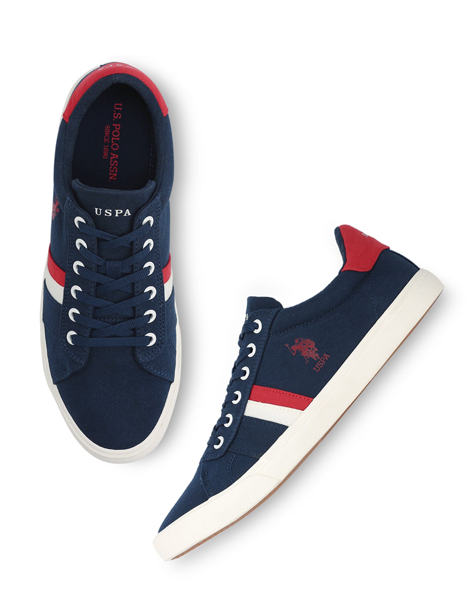 Striped Round Toe Abor 3.0 Sneakers Navy - U.S. Polo Assn. India | Large
