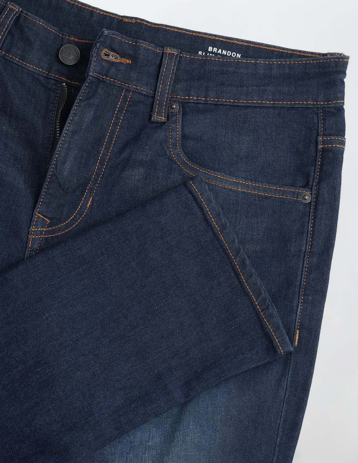 Brandon Slim Tapered Fit Blue Jeans Dark Indigo - U.S. POLO ASSN. | Large