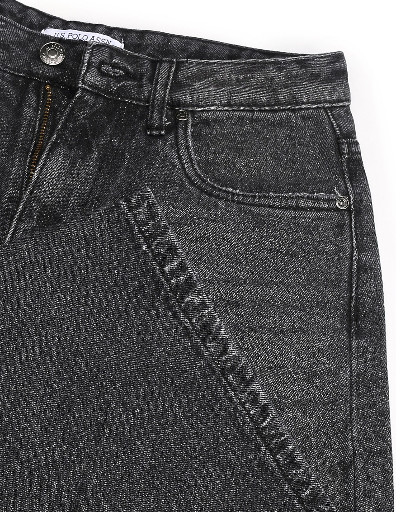 Wide Leg High Rise Jeans Grey - U.S. Polo Assn. India | Large