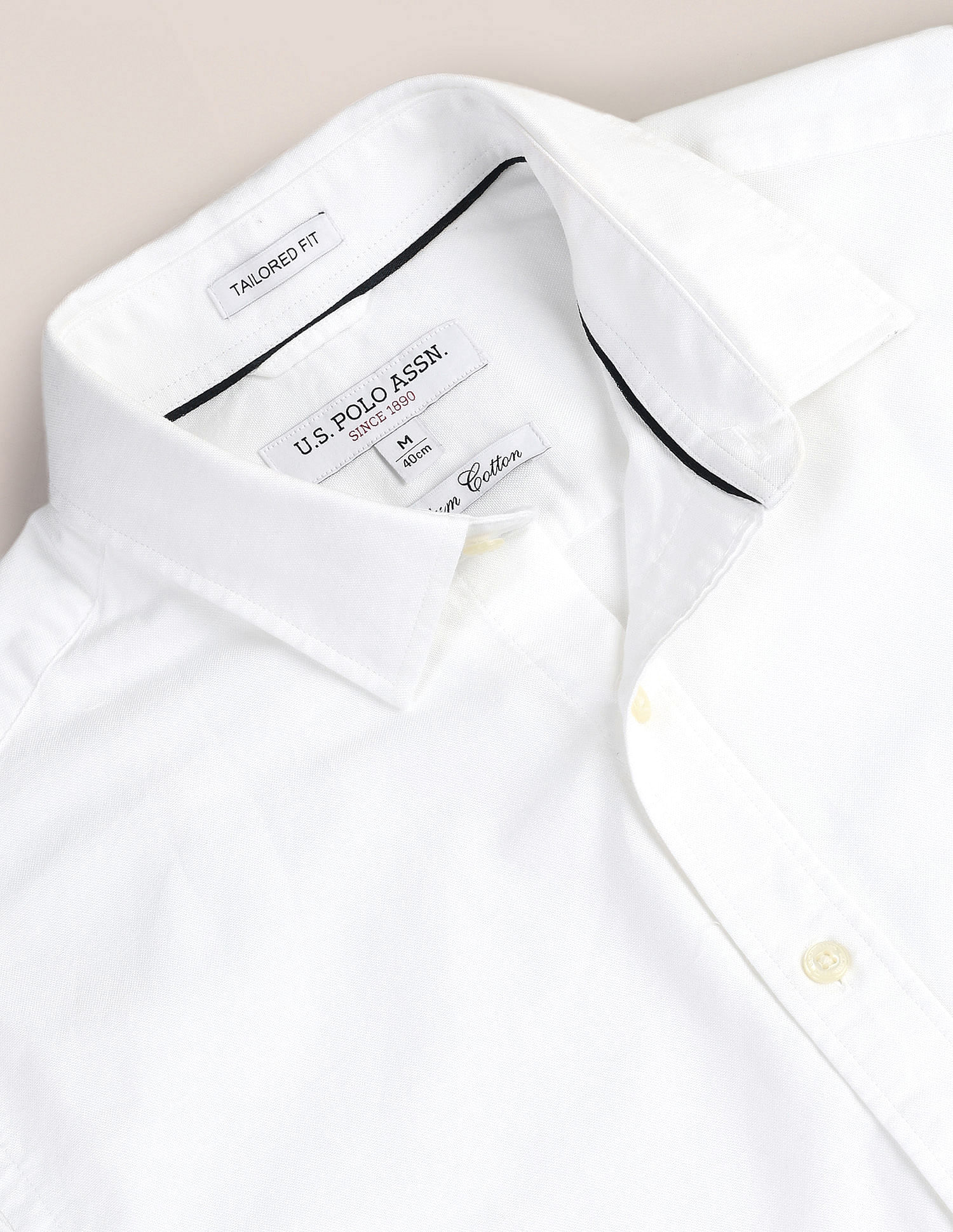 Semi-Cutaway Collar Long Sleeve Shirt White - U.S. POLO ASSN. | Large