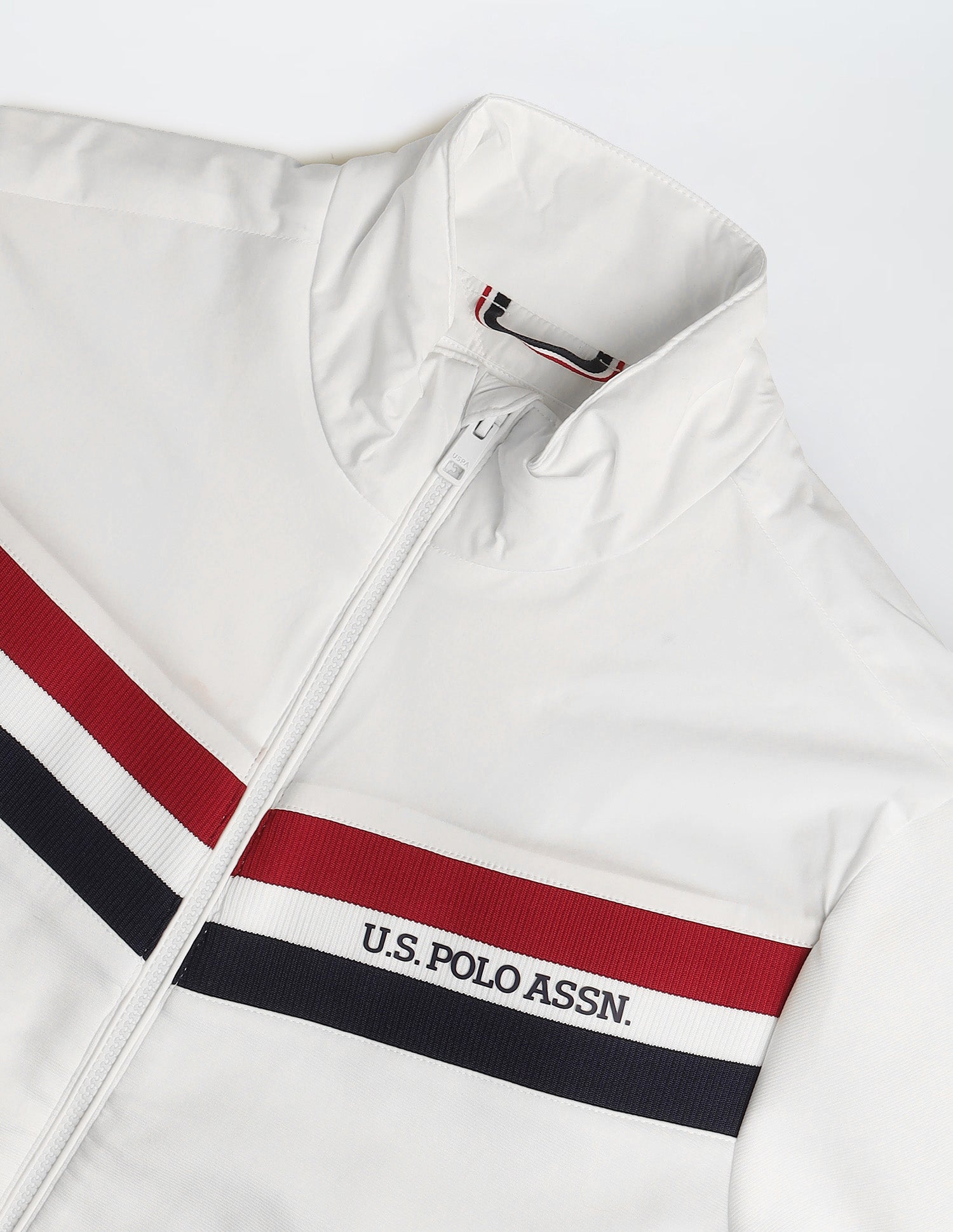 Horizontal Striped Regular Fit Jacket White - U.S. Polo Assn. India | Large