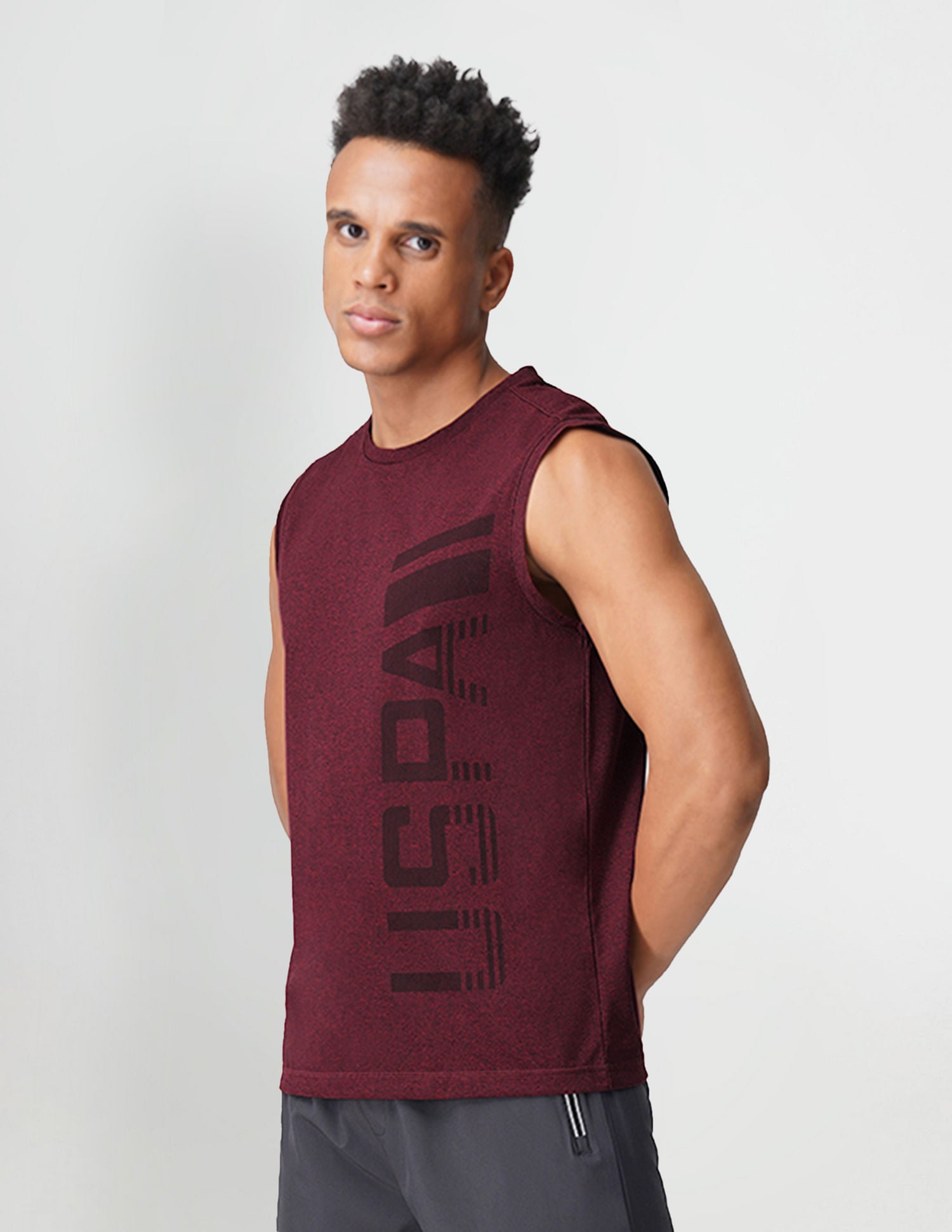 Sleeveless Brand Print Polyester I711 Vest - Pack Of 1 Burgundy - U.S. POLO ASSN. | Large