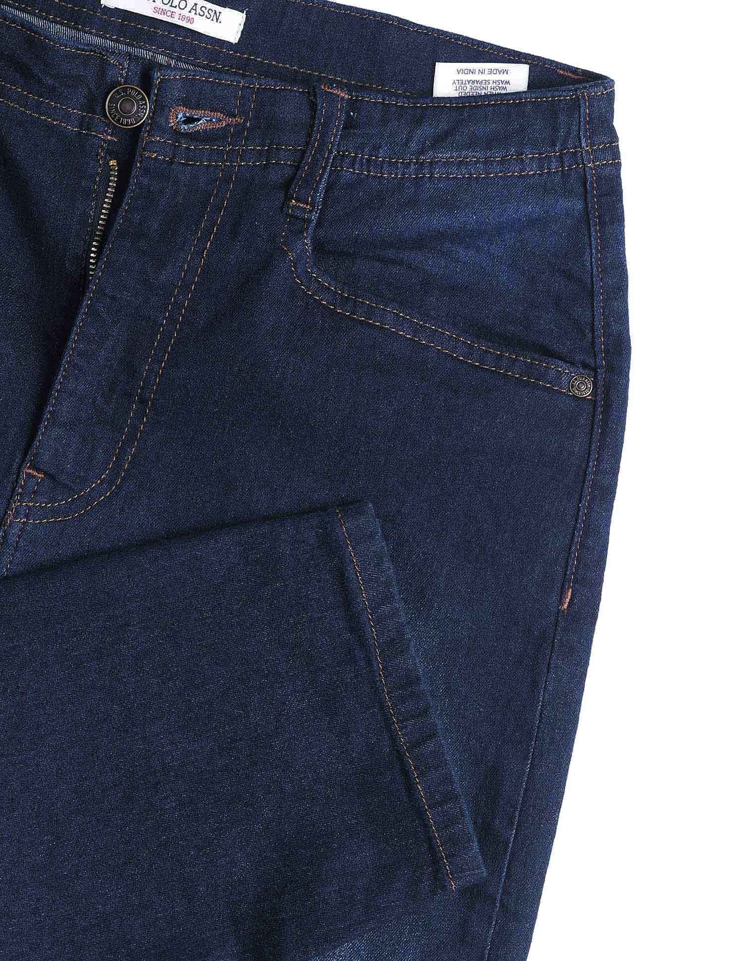 High Rise Carrot Fit Jeans Dark Blue - U.S. Polo Assn. India | Large