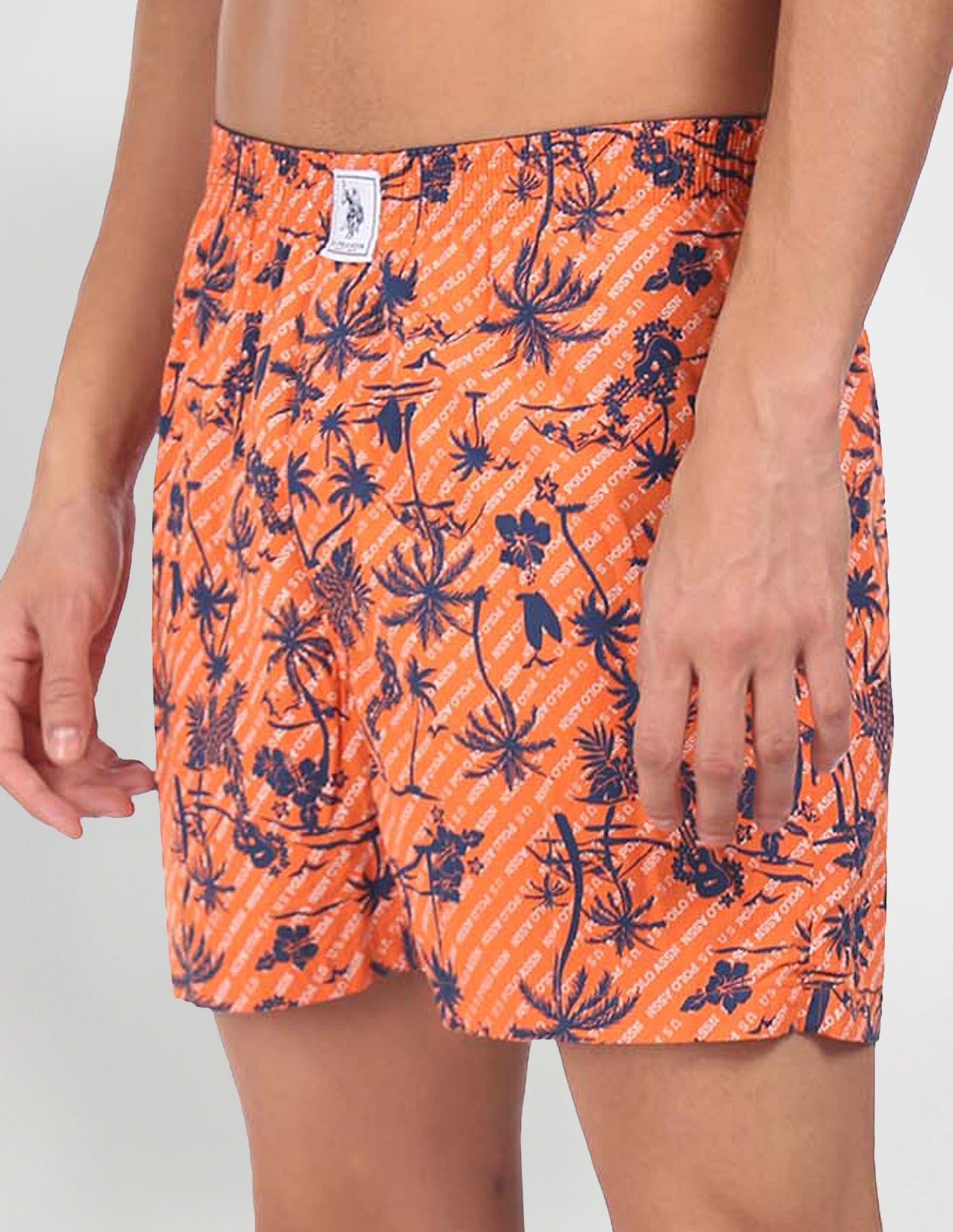 Back Pocket All Over Print IYAC Boxers - Pack Of 1 Orange - U.S. POLO ASSN. | Large