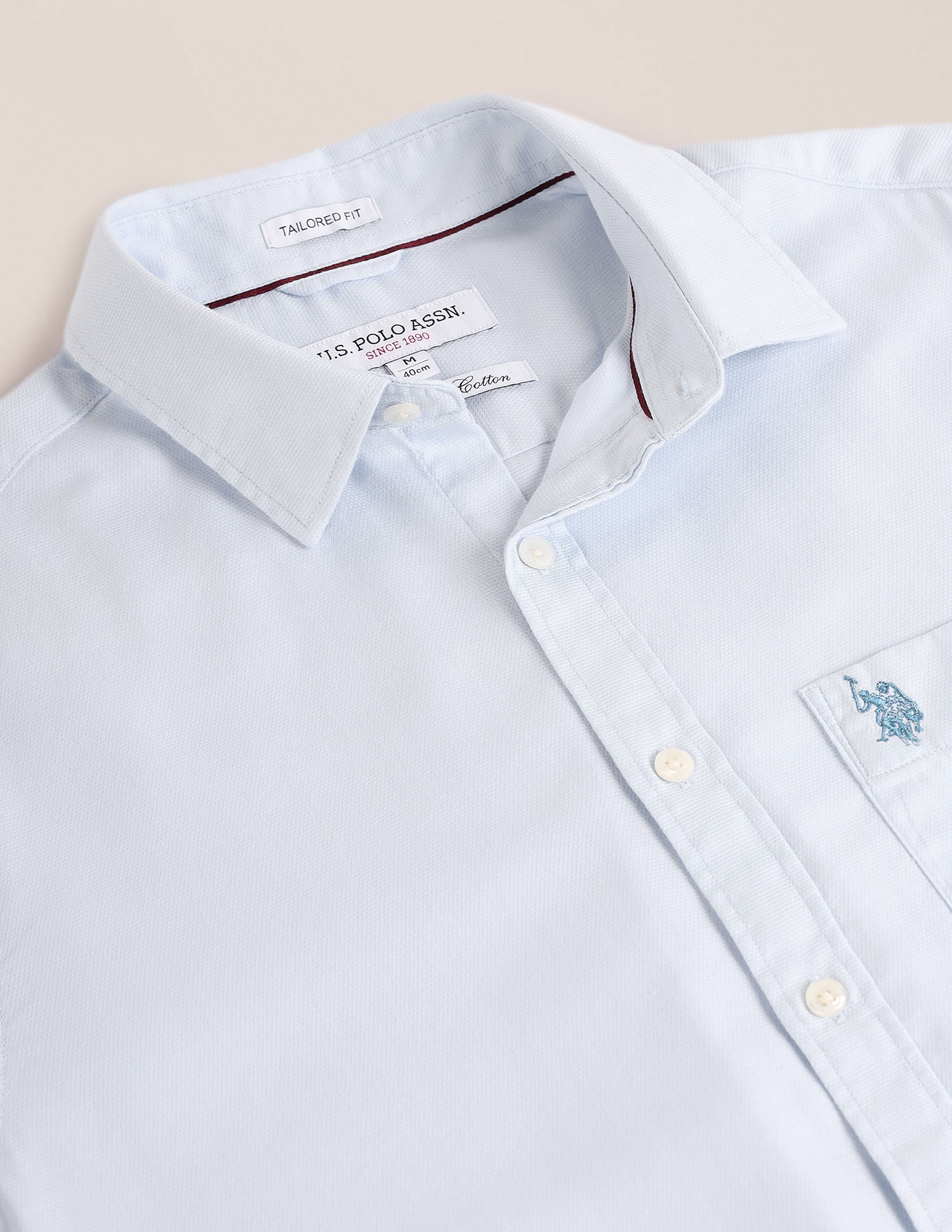 Regular Fit Dobby Shirt Blue - U.S. Polo Assn. India | Large