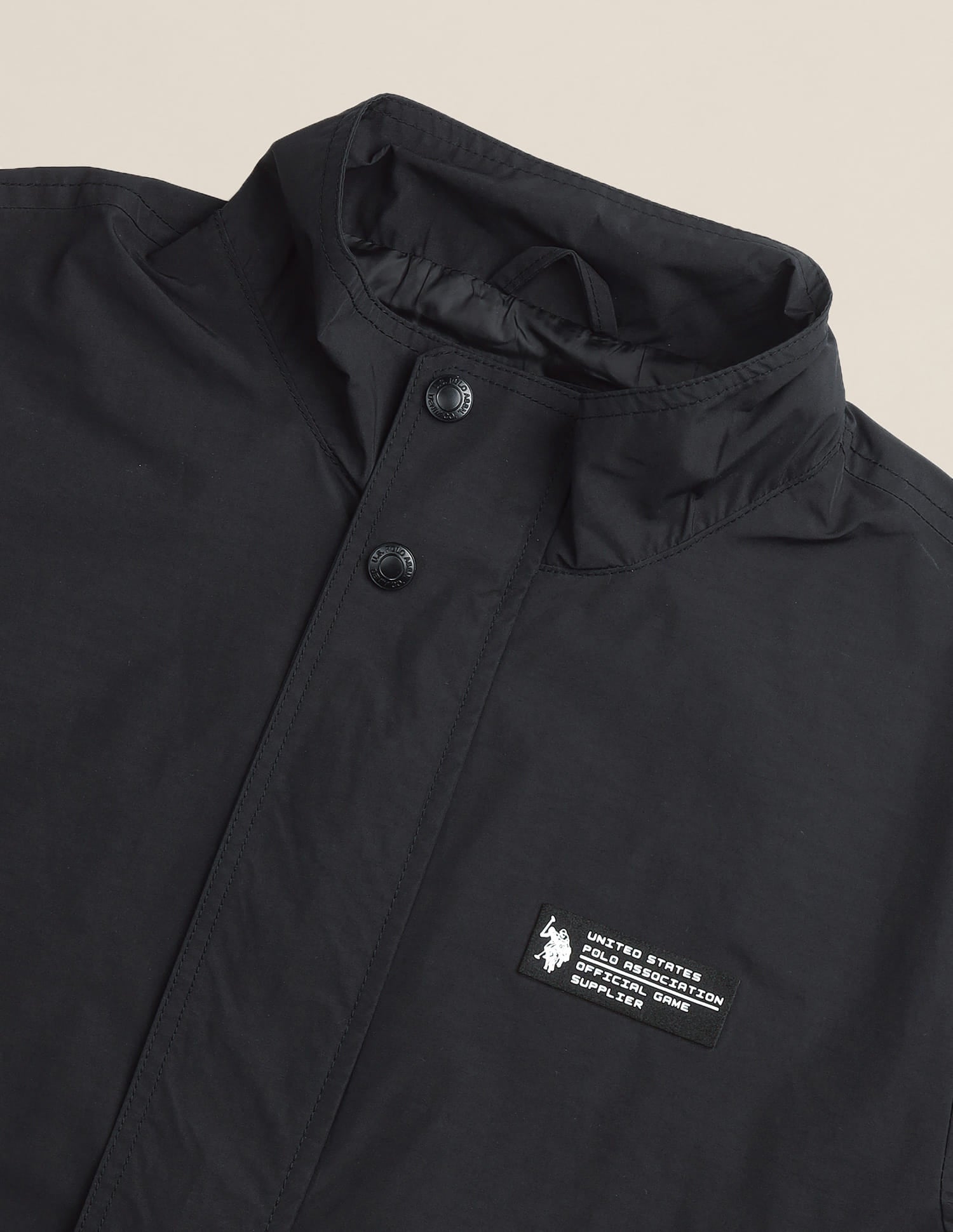 Regular Fit Solid Casual Jacket Black - U.S. Polo Assn. India | Large