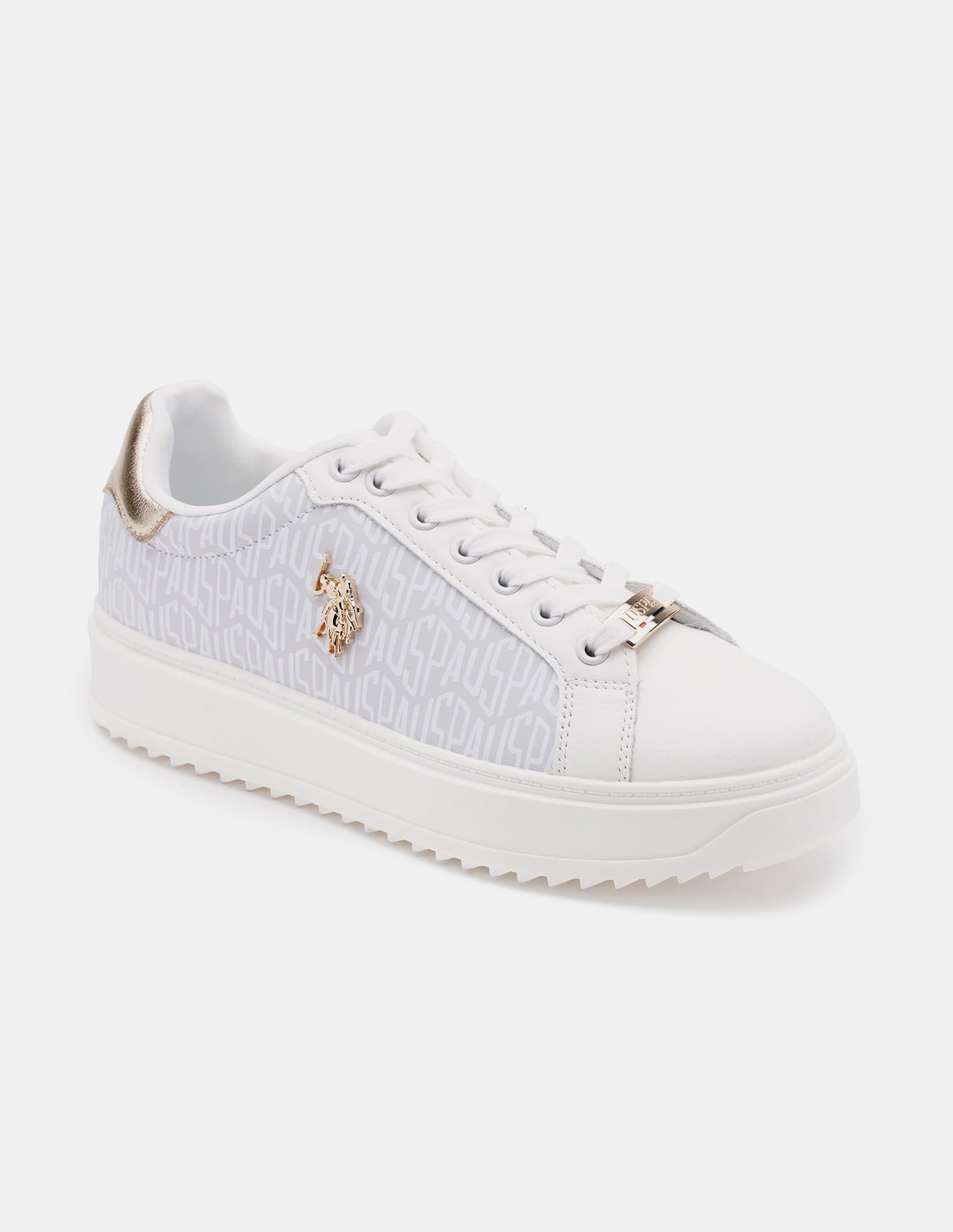 Women Narcisa Brand Printed Sneakers White - U.S. Polo Assn. India | Large