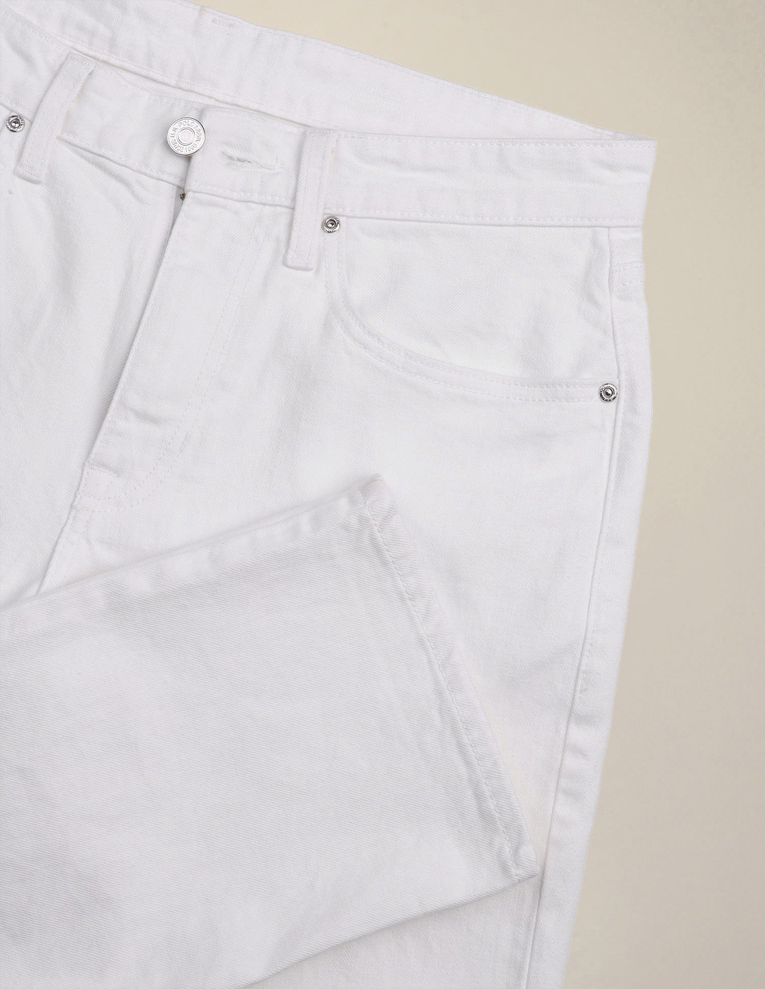 Harold Slim Straight Fit White Jeans White - U.S. Polo Assn. India | Large