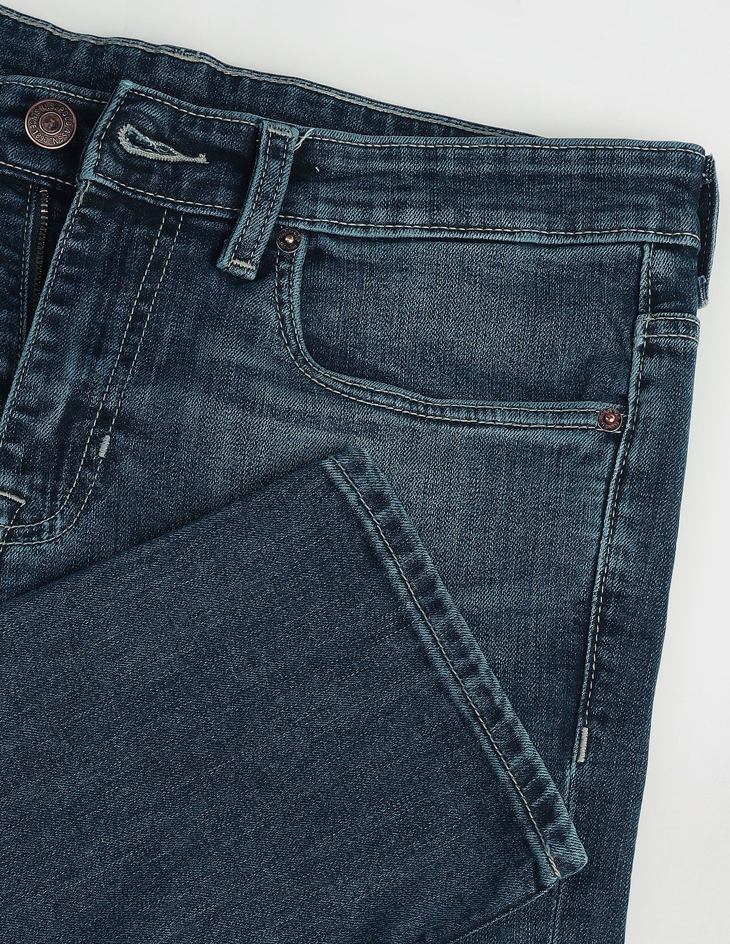 Brandon Slim Tapered Fit Blue Jeans Blue - U.S. Polo Assn. India | Large