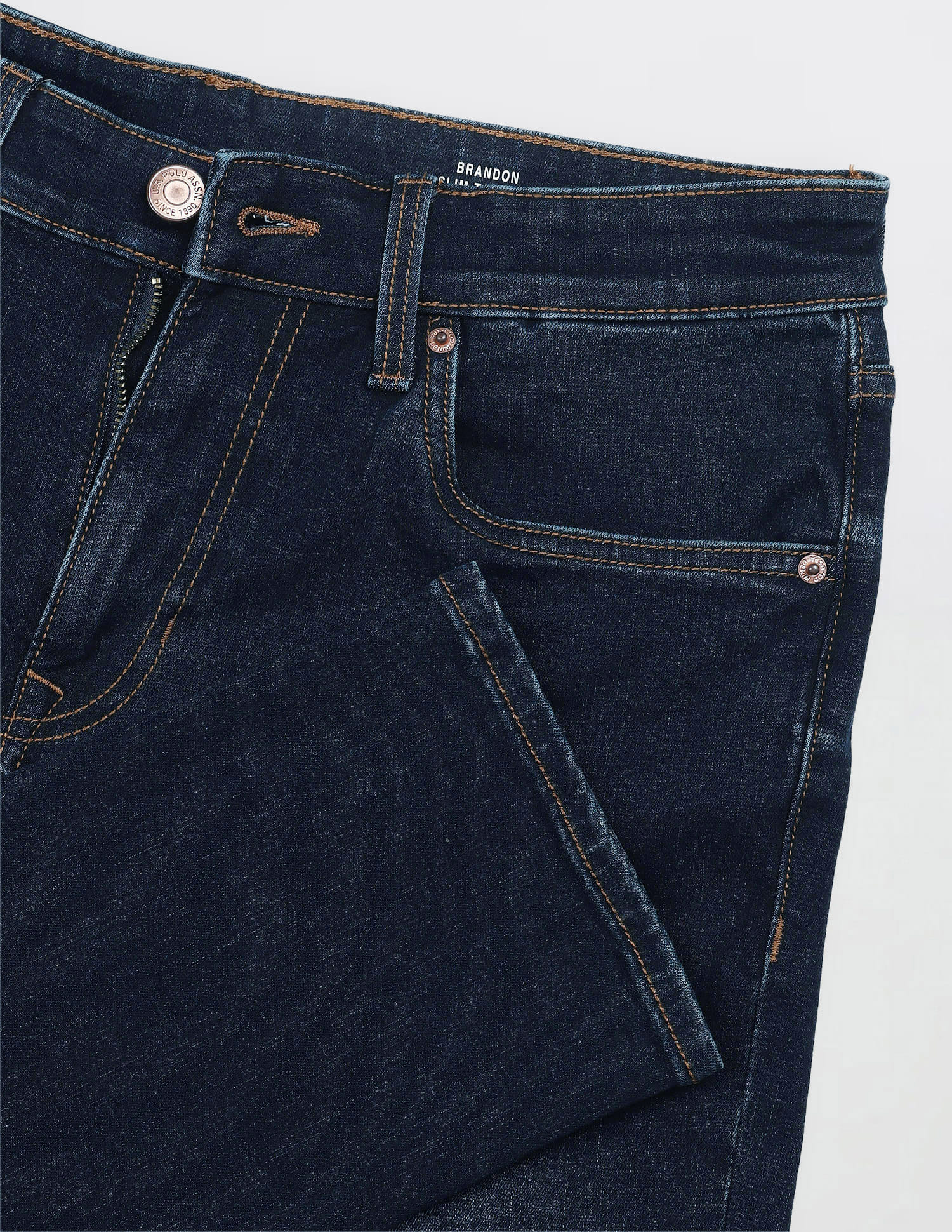 Solid Slim Fit Jeans Blue - U.S. Polo Assn. India | Large