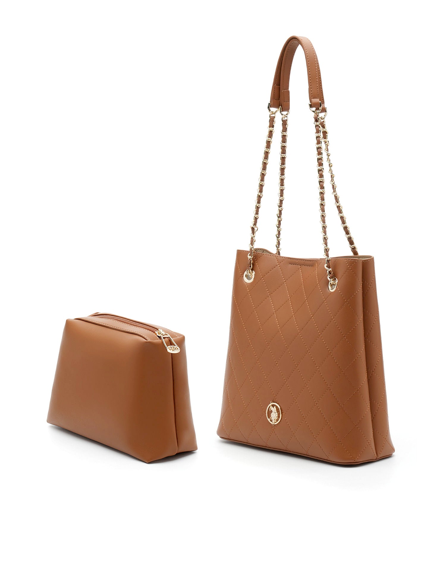 Jess Textured Tote With Sling Bag Tan - U.S. POLO ASSN. | Large