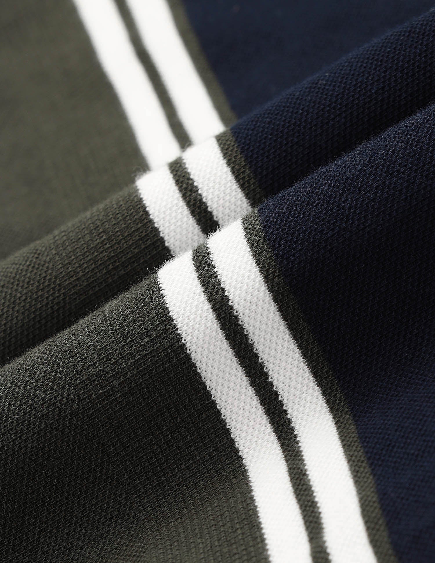 Colorblocked Vertical Striped Polo Shirt Olive - U.S. POLO ASSN. | Large