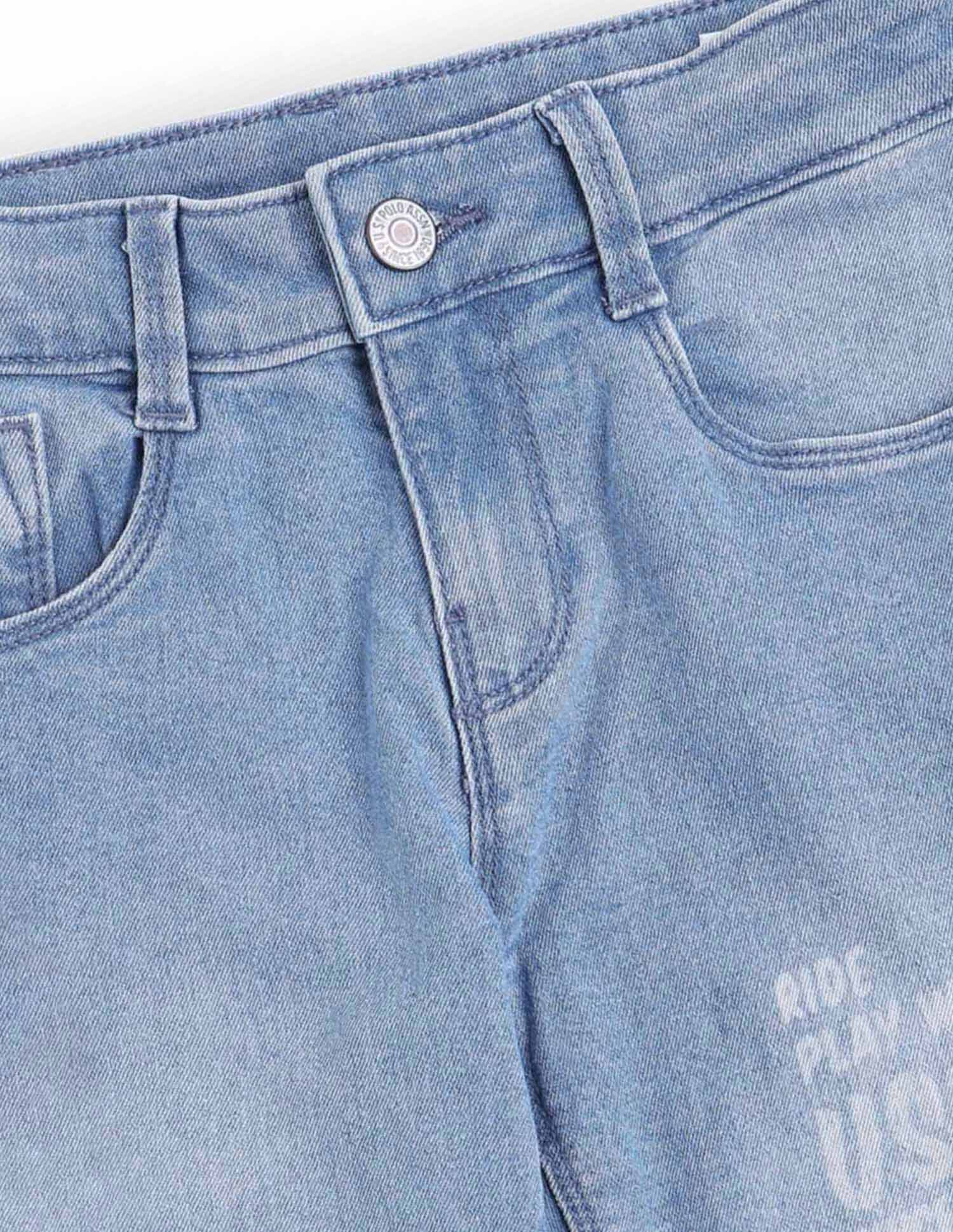 Boys Stone Washed Relaxed Fit Jeans Blue - U.S. POLO ASSN. | Large