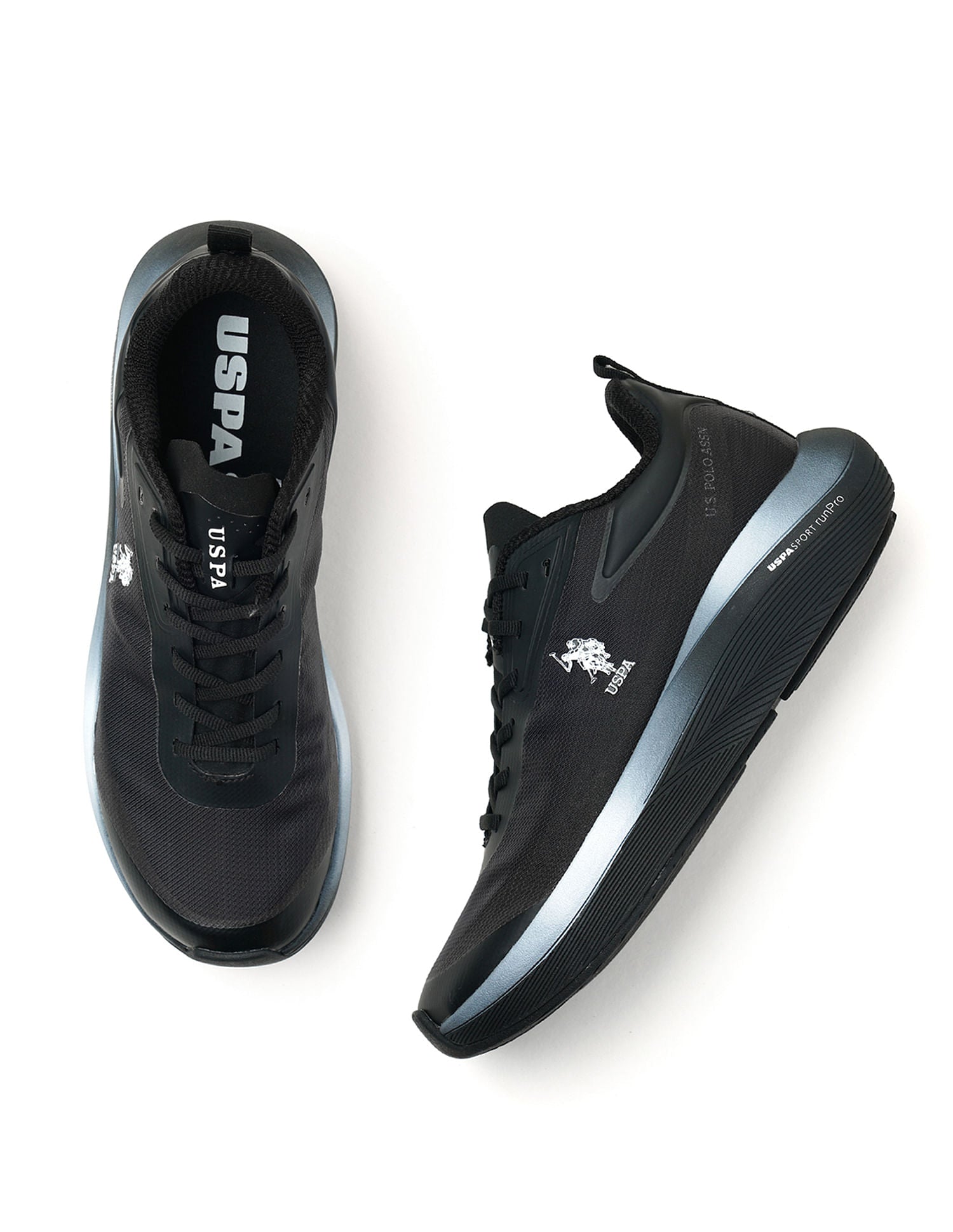 Men Frank Black Uspa Sport  Runpro Running Shoes Black - U.S. POLO ASSN. | Large