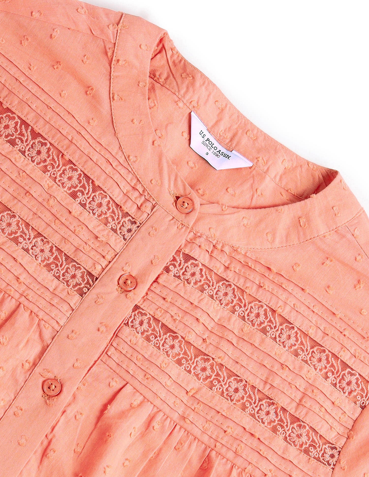Cotton Dobby Textured Top Peach - U.S. Polo Assn. India | Large