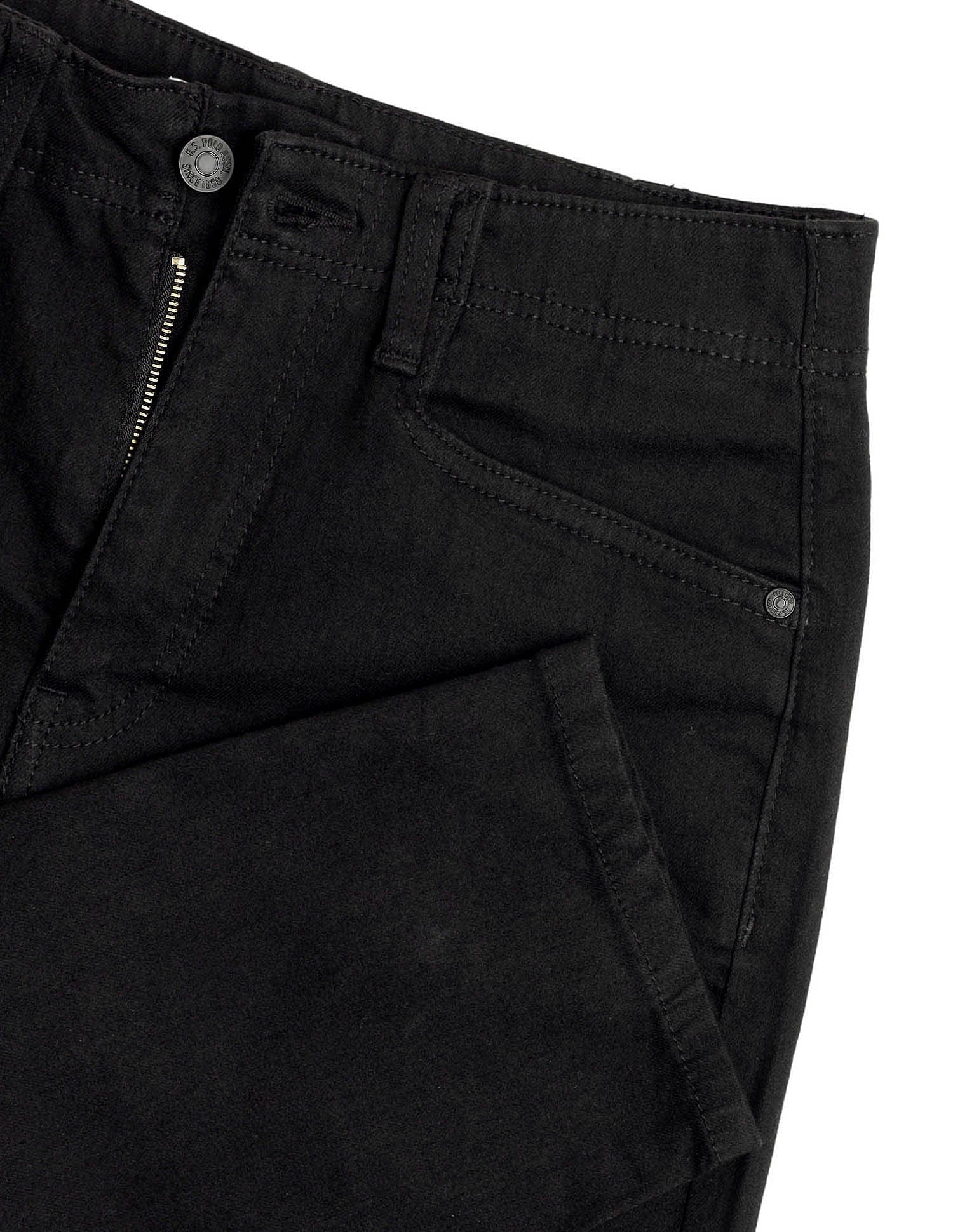 High Rise Carrot Fit Cargo Jeans Rinse Black - U.S. POLO ASSN. | Large