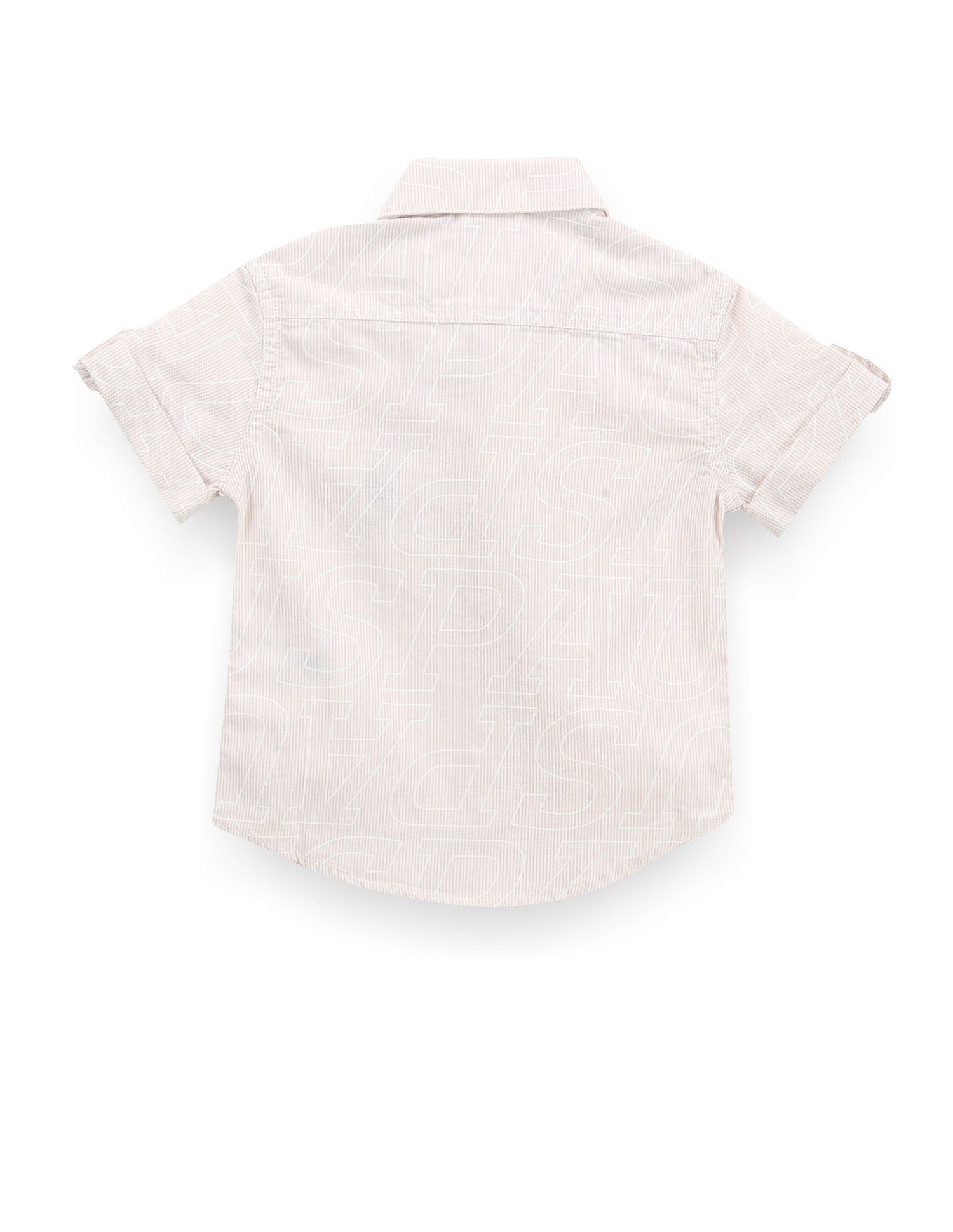 Typographic Print Cotton Shirt Beige - U.S. POLO ASSN. | Large