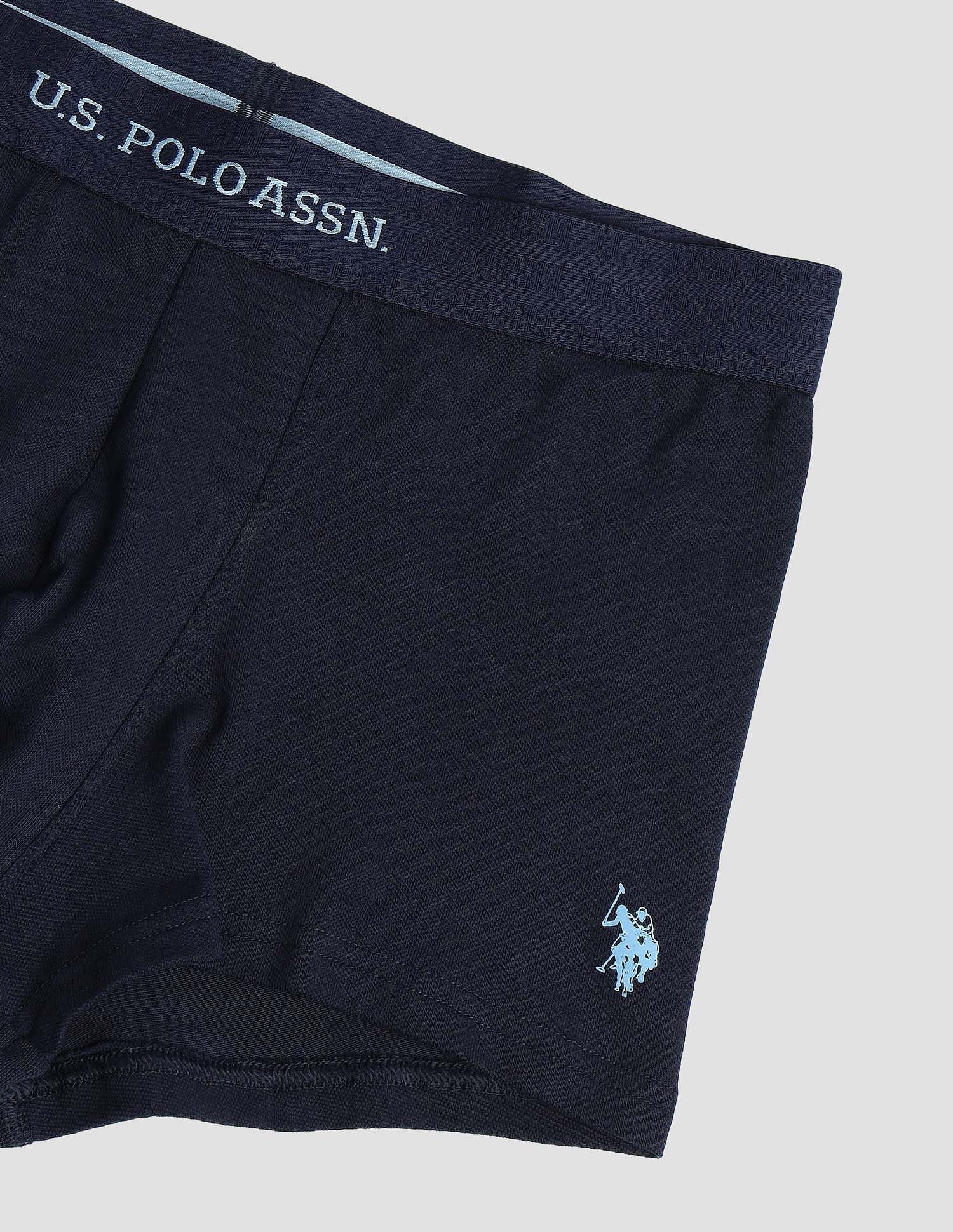 Anti Microbial Solid ET006 Trunks - Pack of 1 Navy - U.S. POLO ASSN. | Large