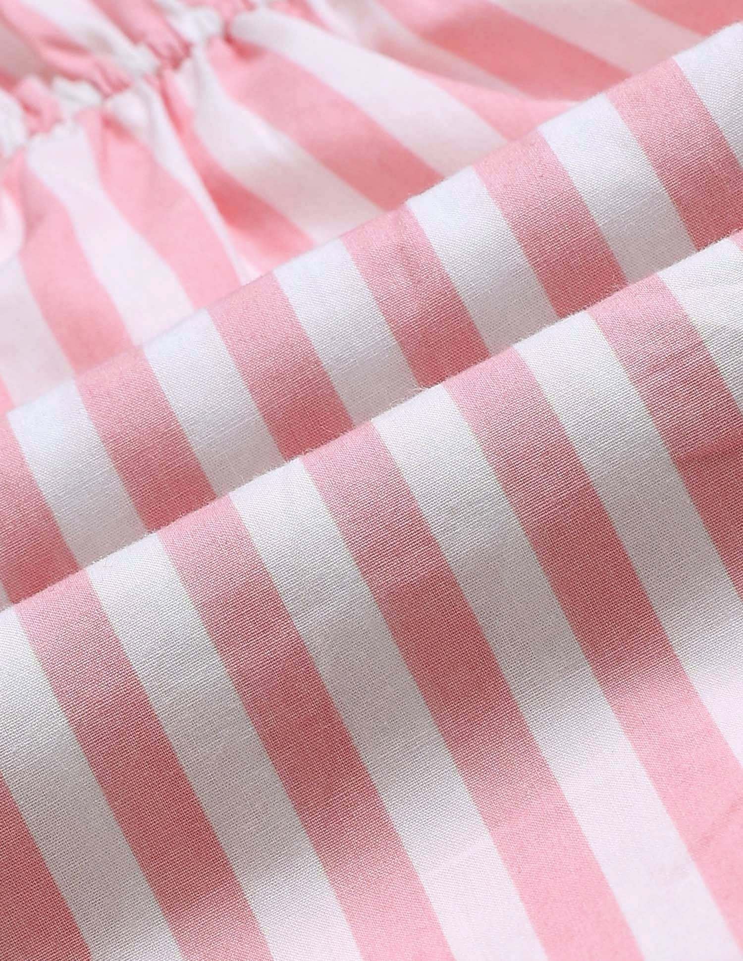 Girls Vertical Striped Fit And Flare Dress Pink - U.S. POLO ASSN. | Large