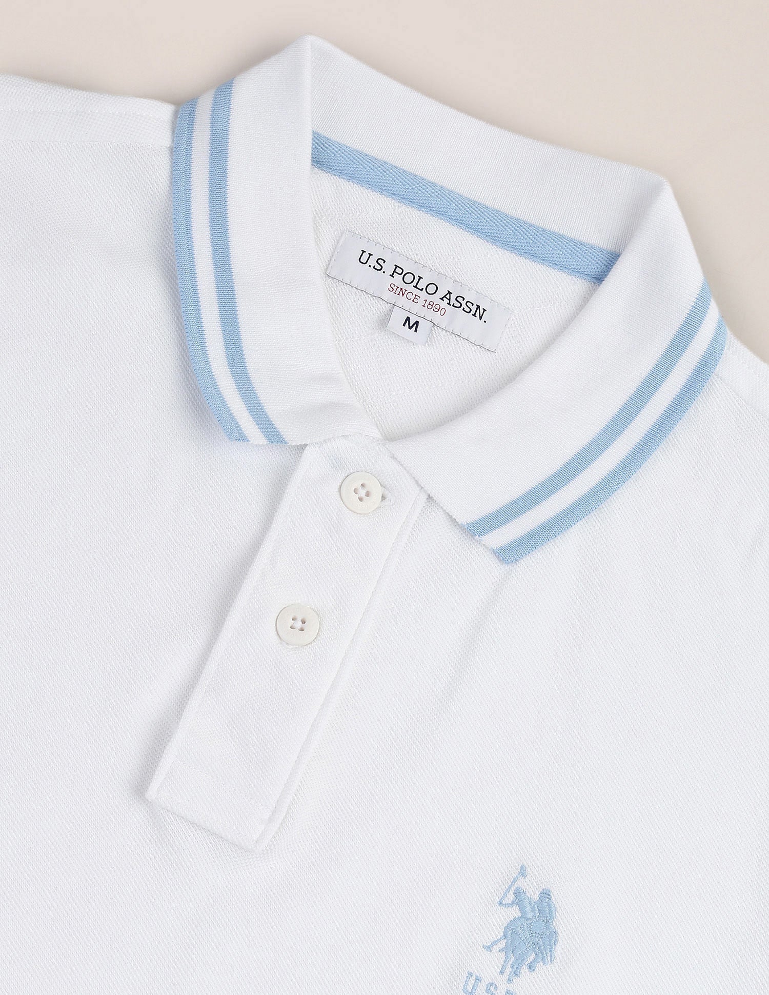Slim Fit Short Sleeve Polo Shirt White - U.S. POLO ASSN. | Large
