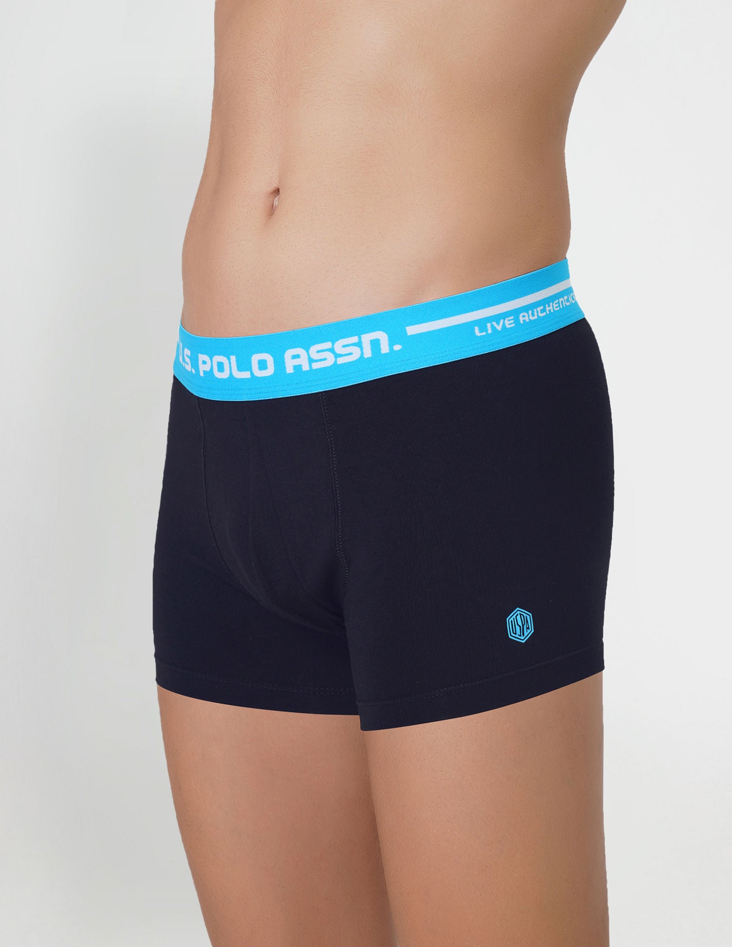 Logo Waistband Cotton Stretch IYAI Trunks - Pack Of 2 Grey and Navy - U.S. POLO ASSN. | Large