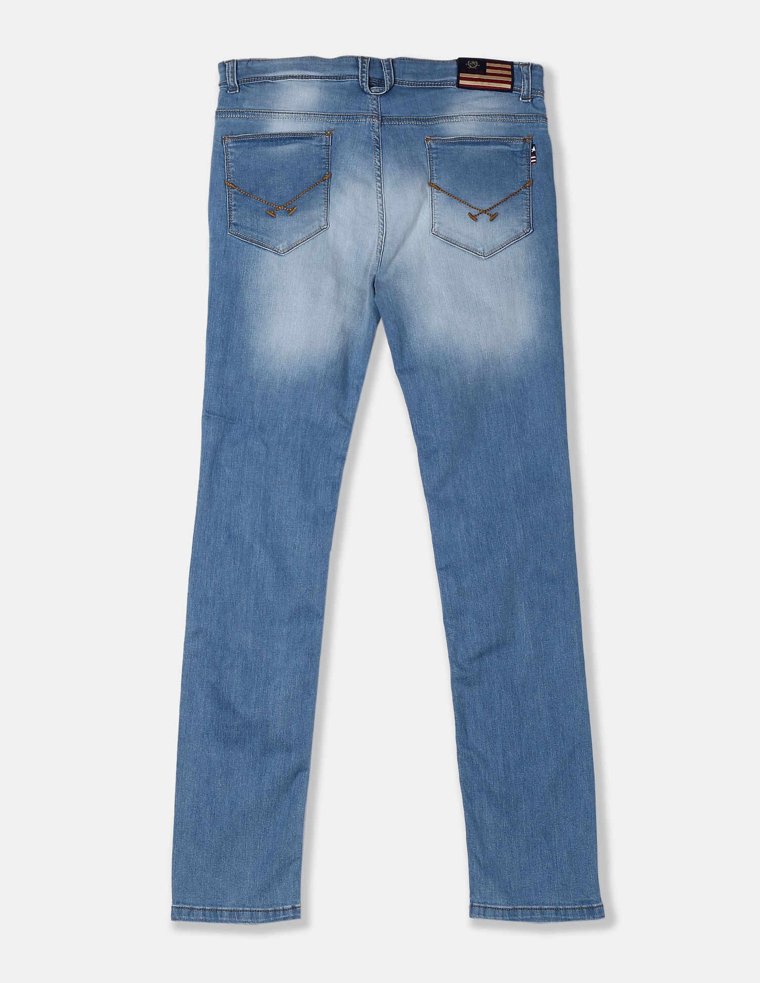 Blue Boys Stone Wash Cotton Stretch Jeans Blue - U.S. Polo Assn. India | Large