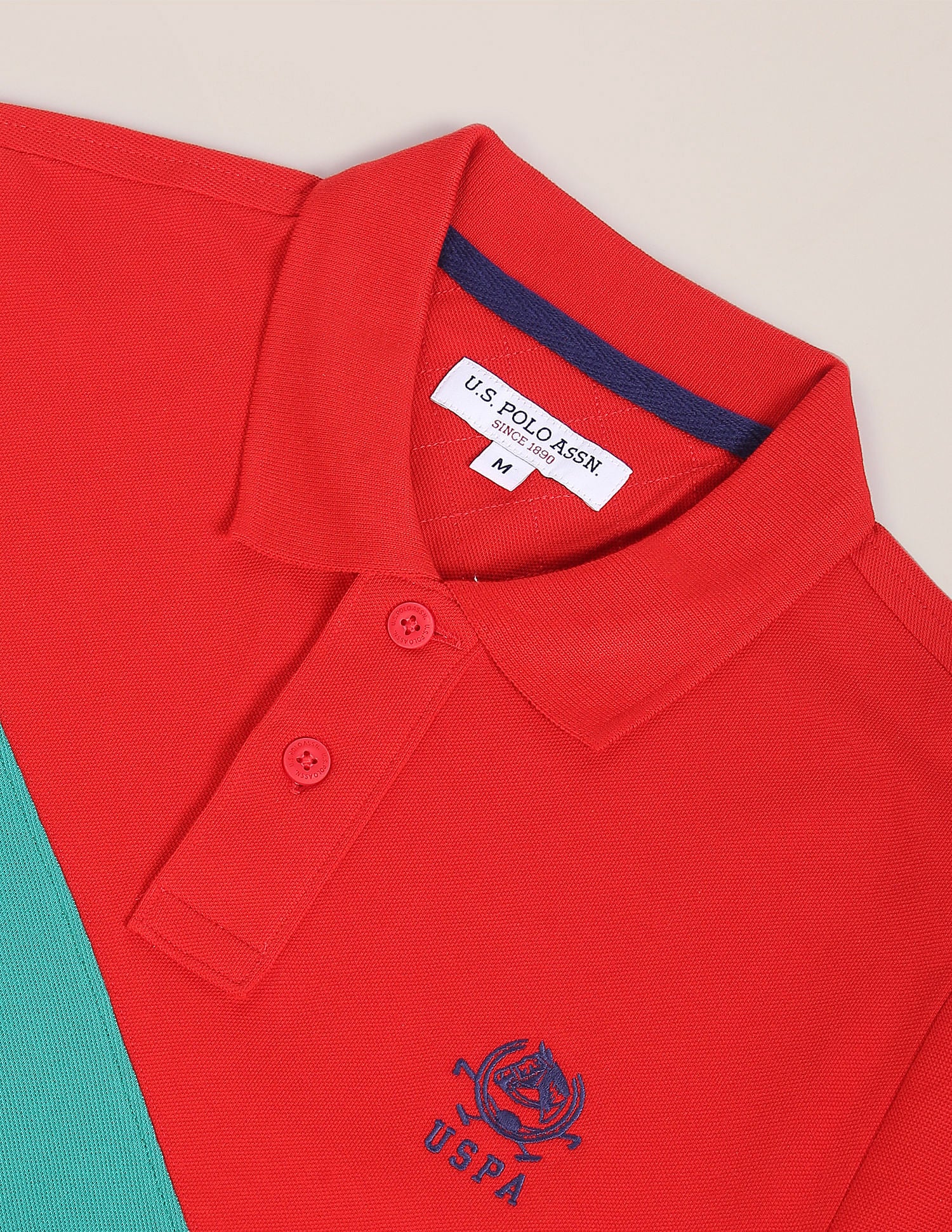 Logo Embroidered Striped Polo Shirt Red - U.S. Polo Assn. India | Large