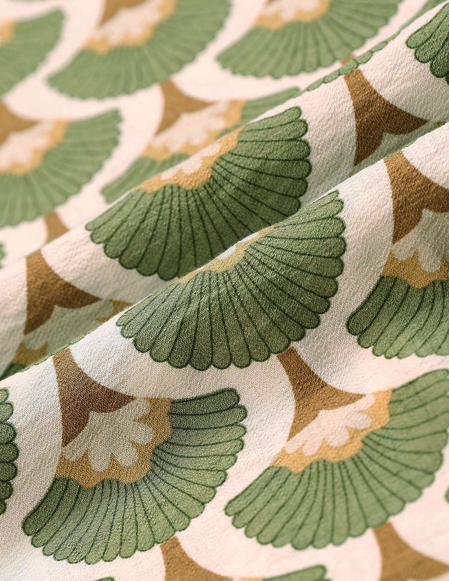 Abstract Printed Shirt Dress Green - U.S. POLO ASSN. | Large