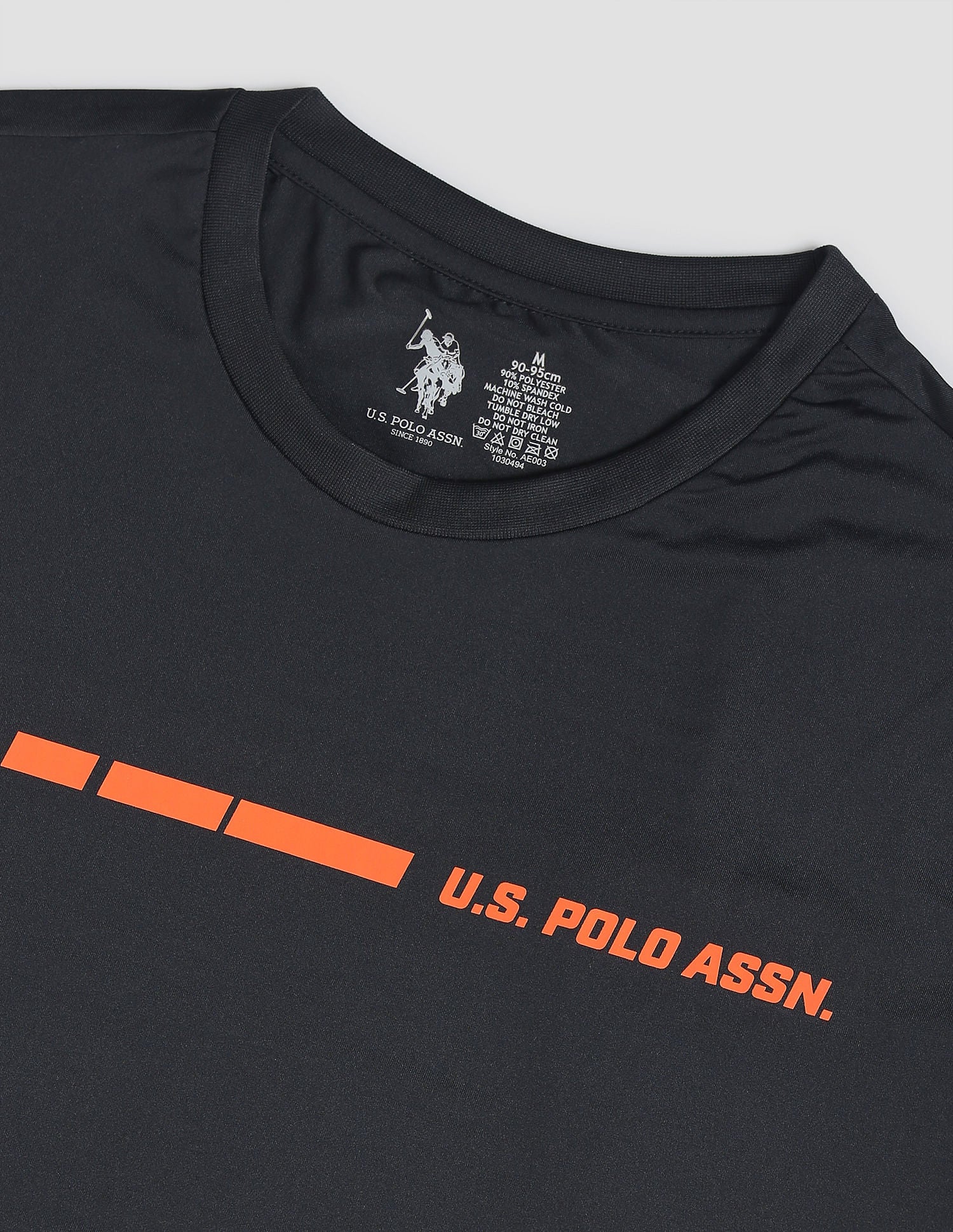 Small Brand Print AE001 Lounge T-Shirt - Pack Of 1 Black - U.S. POLO ASSN. | Large