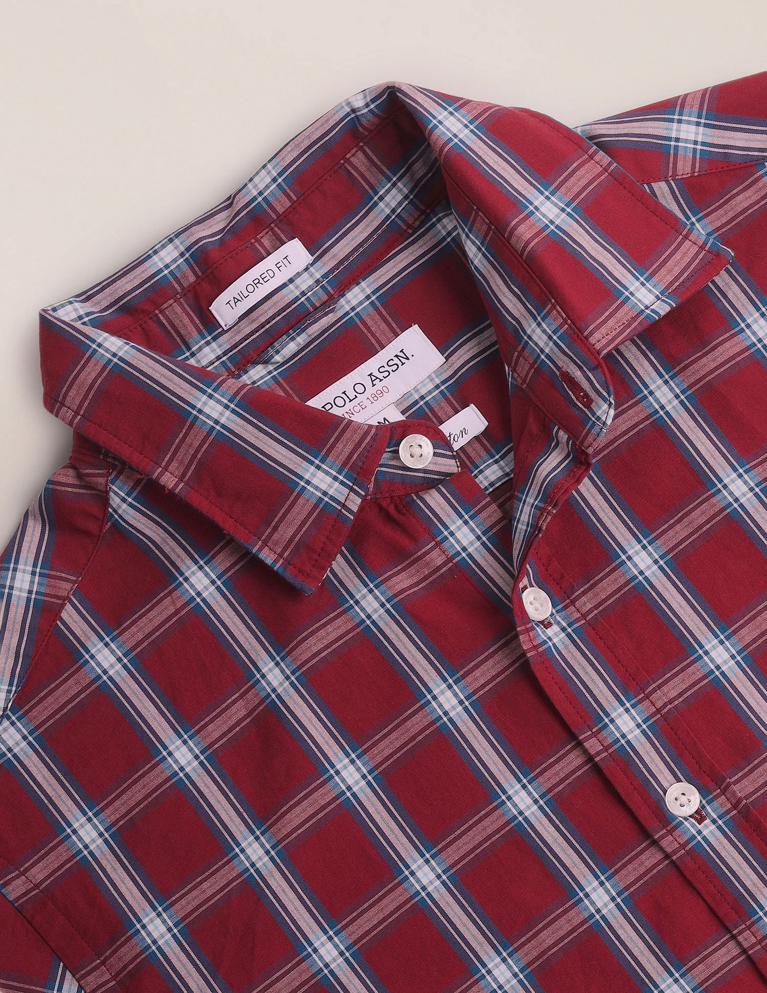 Tartan Check Tailored Fit Shirt Red - U.S. Polo Assn. India | Large