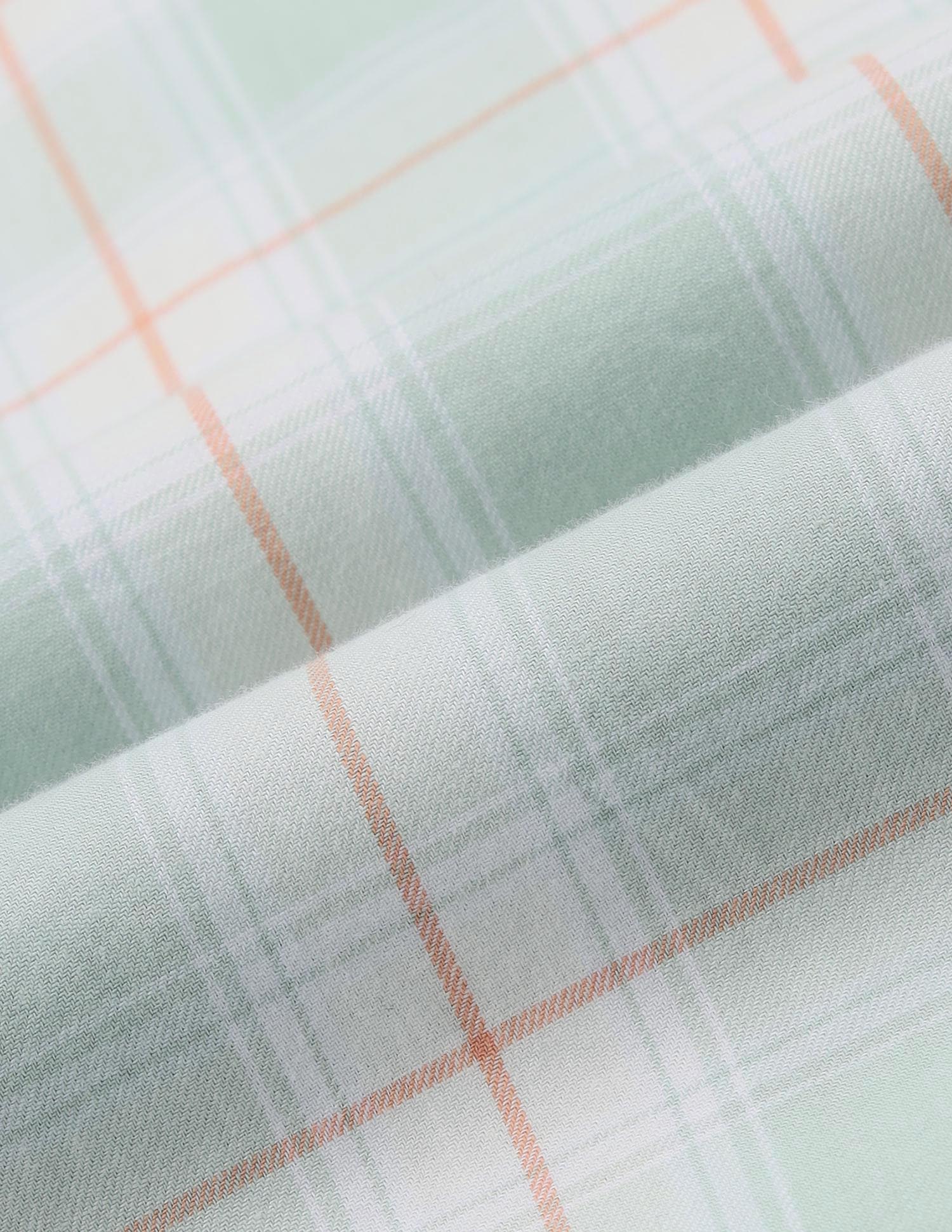 Plaid Checked Pure Cotton Shirt Light Green - U.S. Polo Assn. India | Large