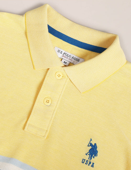 Horizontal Stripe Cotton Polo Shirt