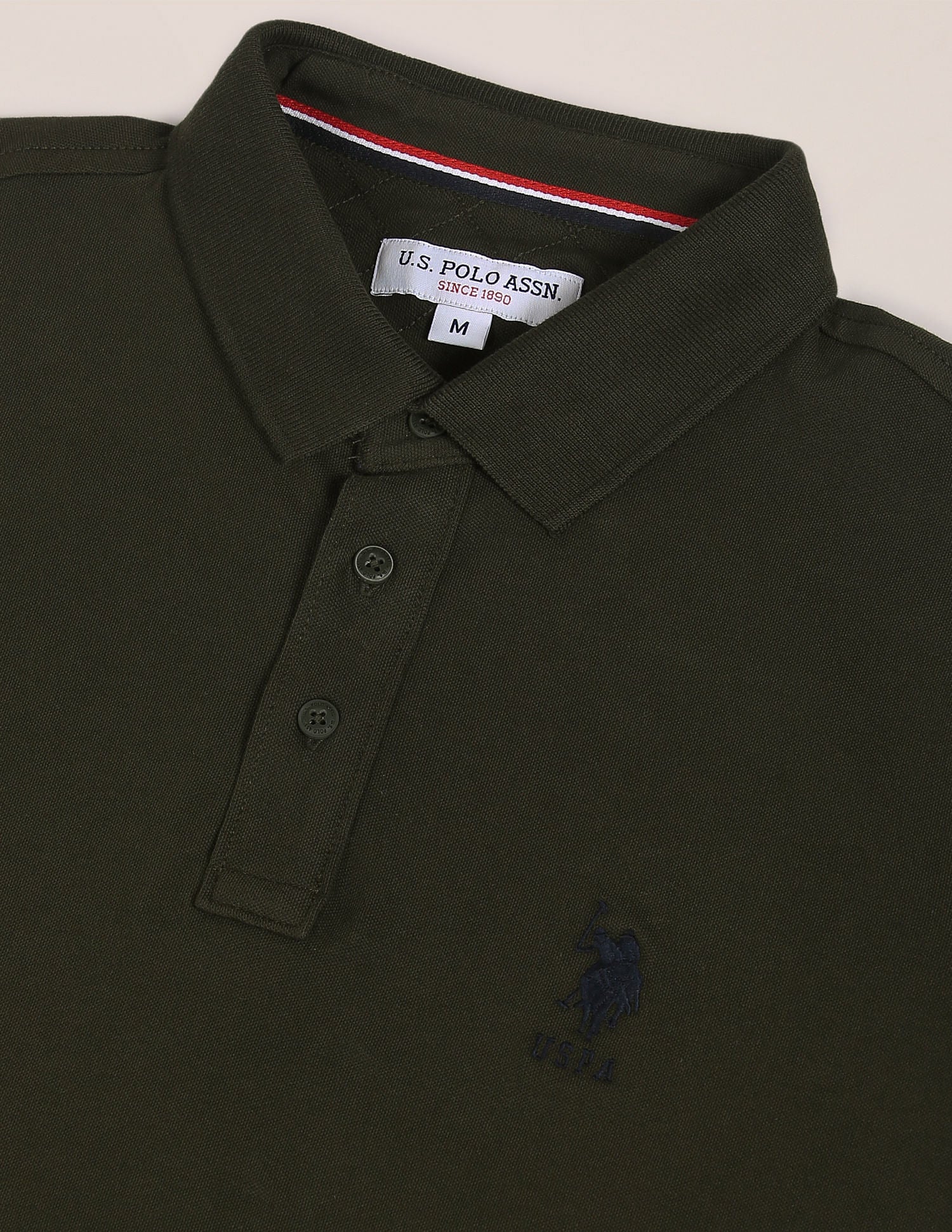Signature Detail Stretch Polo Shirt Dark Olive - U.S. POLO ASSN. | Large