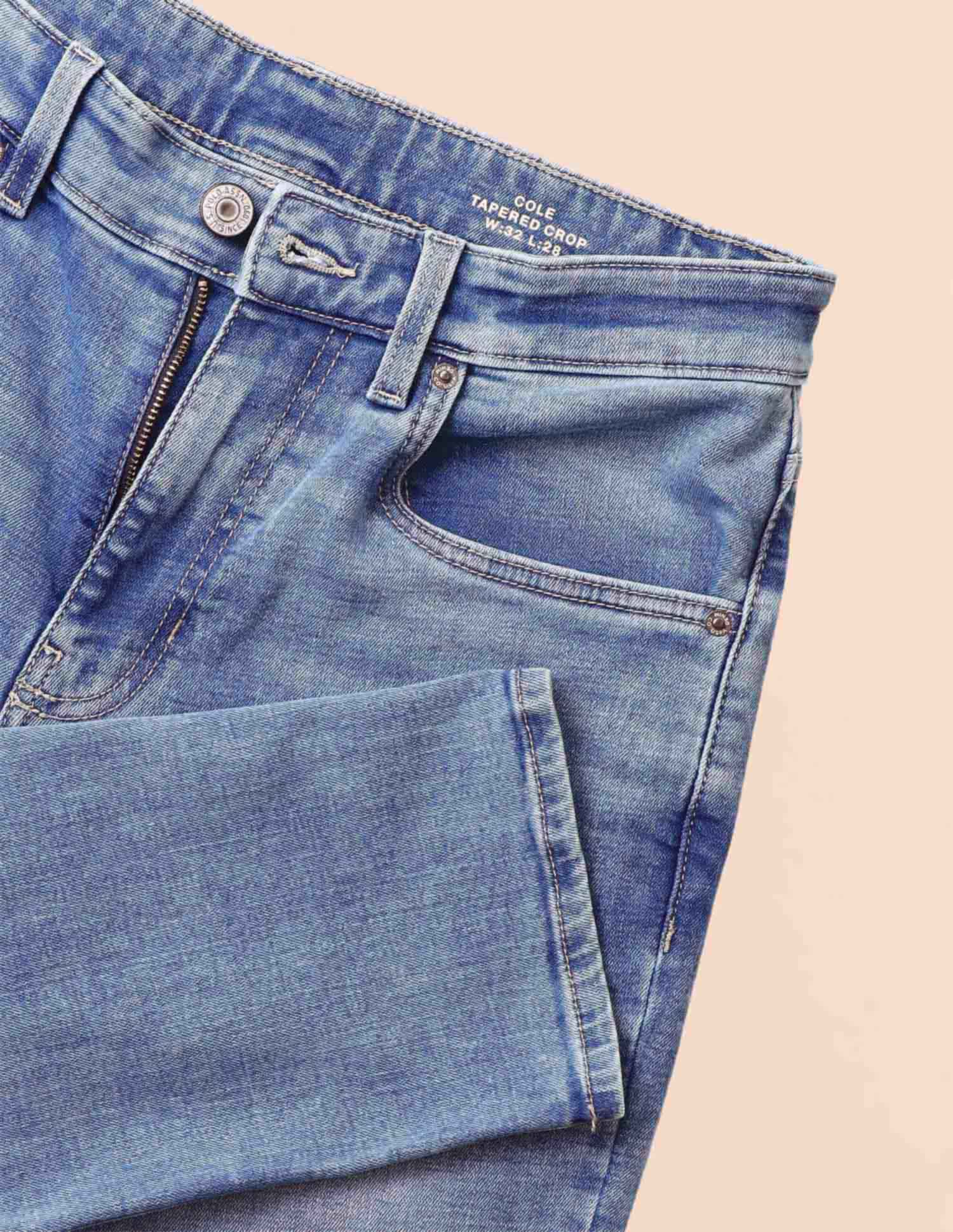 Cole Comfort Cropped Fit Blue Jeans Light Blue - U.S. POLO ASSN. | Large